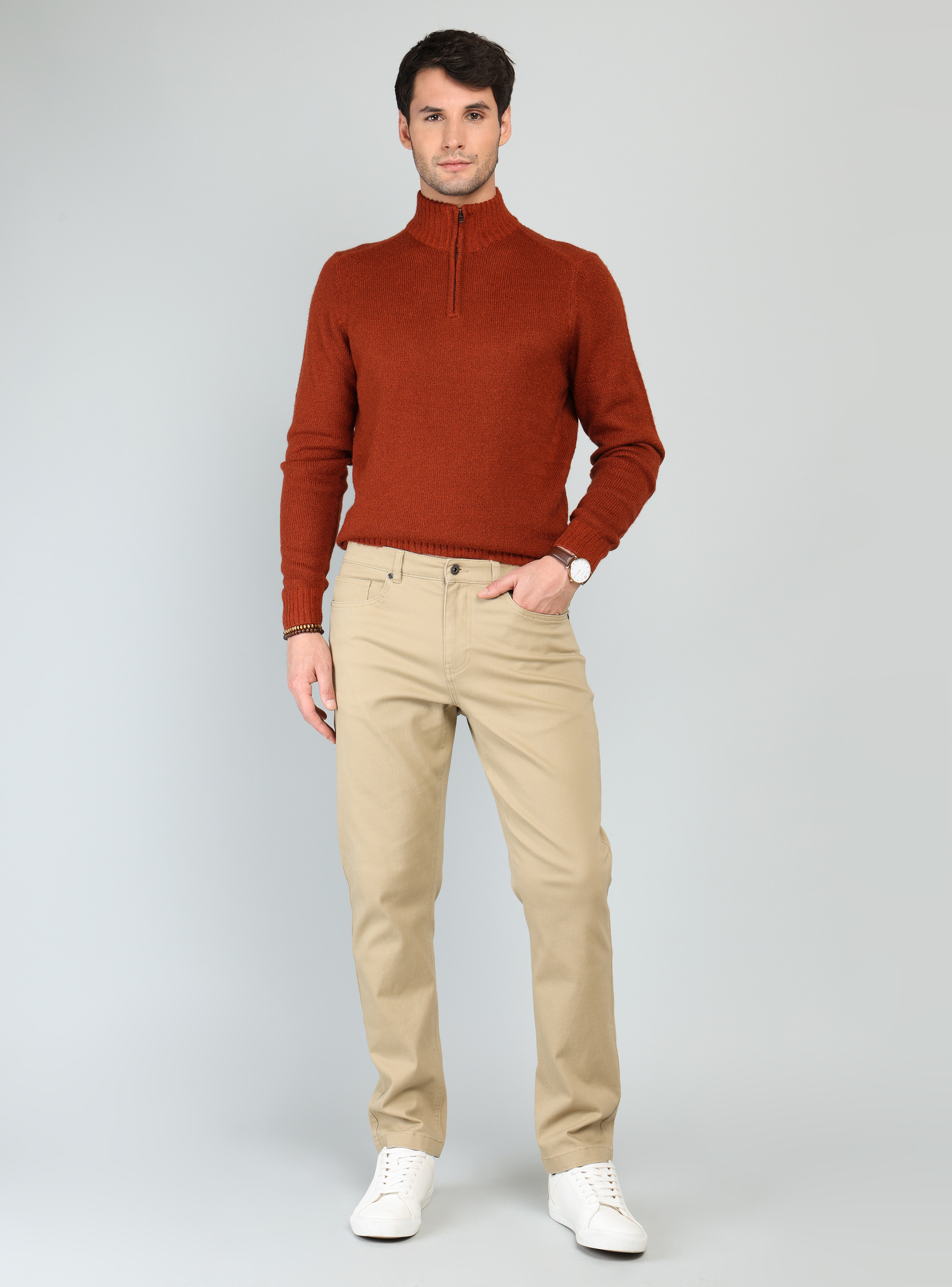 PANTALON 5 POCKET SPANDEX REGULAR FIT BEIGE ARROW - 4