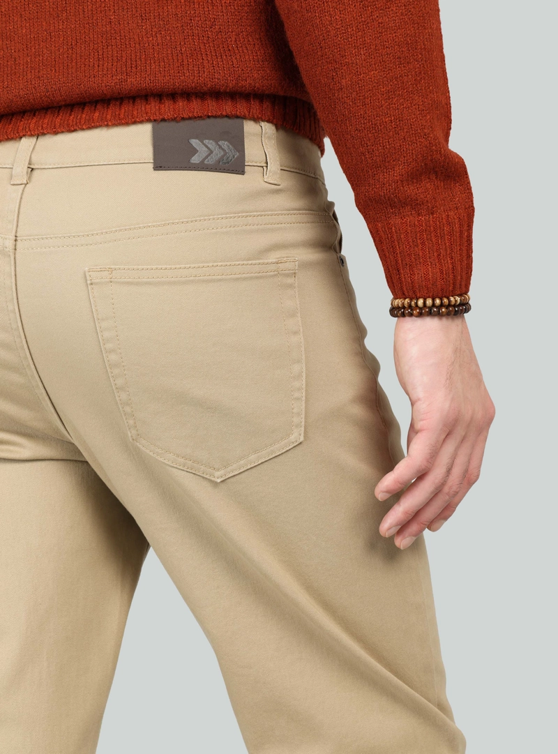 PANTALON 5 POCKET SPANDEX REGULAR FIT BEIGE ARROW - 5