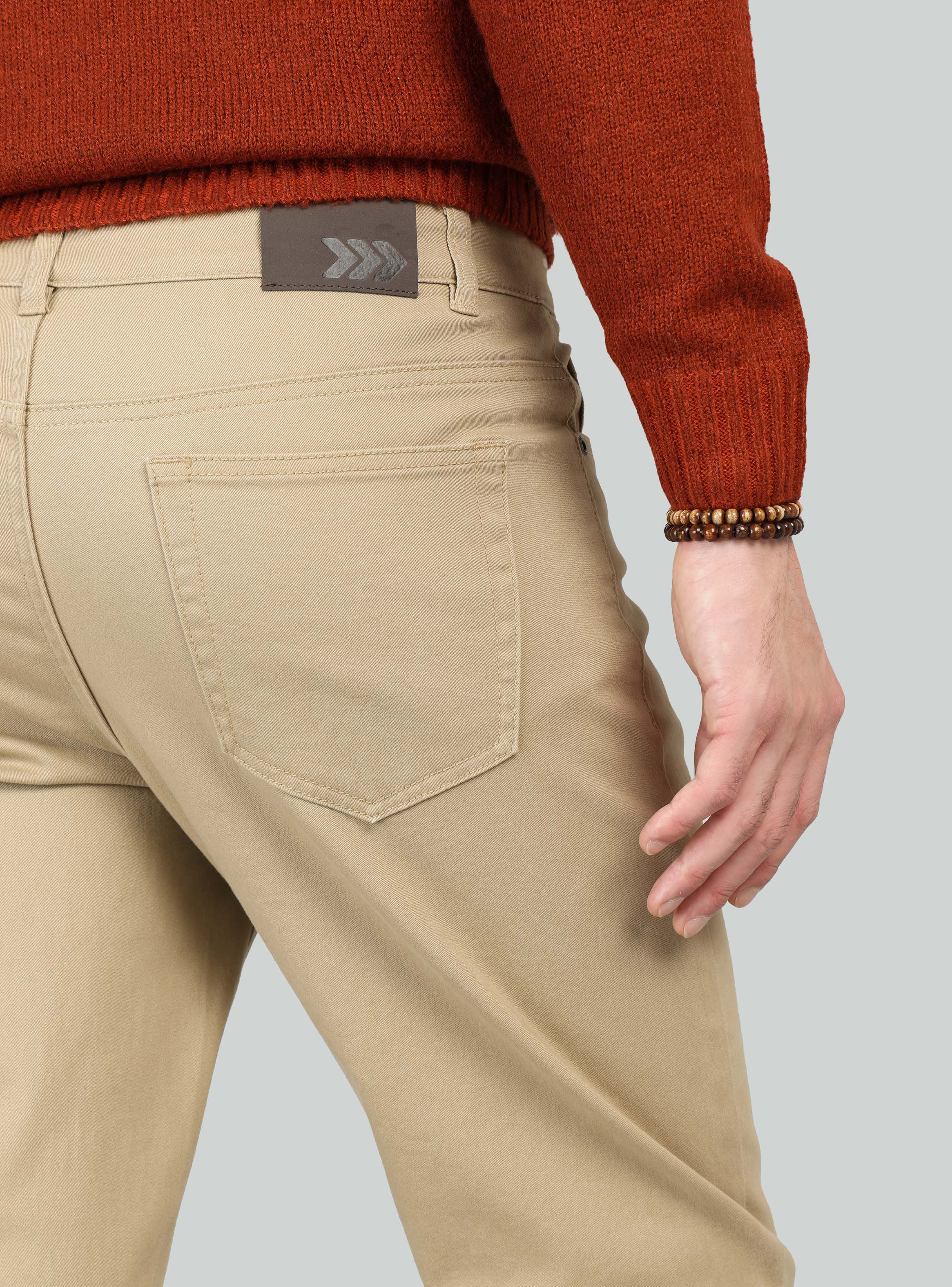 PANTALON 5 POCKET SPANDEX REGULAR FIT BEIGE ARROW - 5