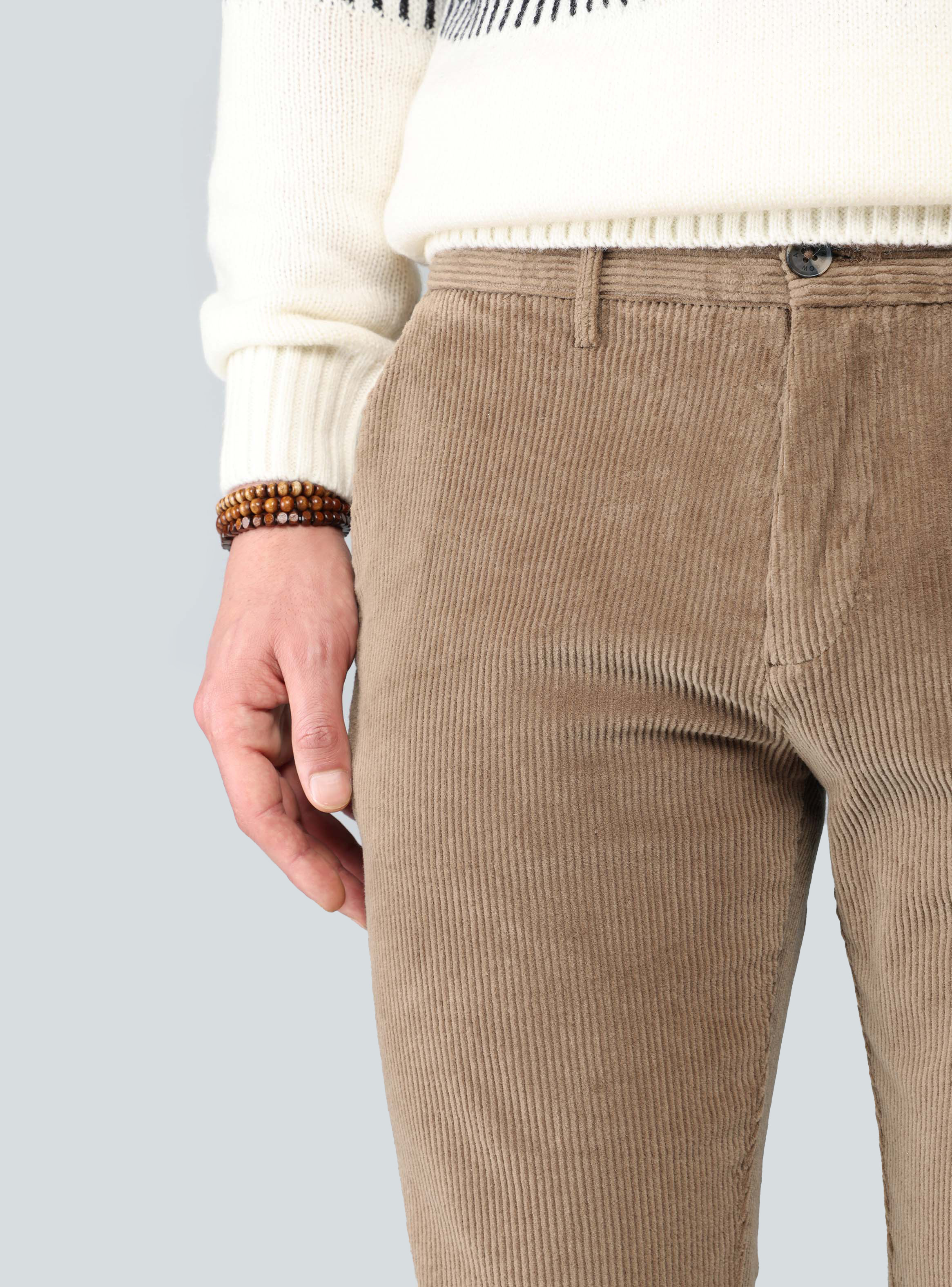 PANTALON COTELE  SPANDEX REGULAR FIT CAMEL ARROW - 3