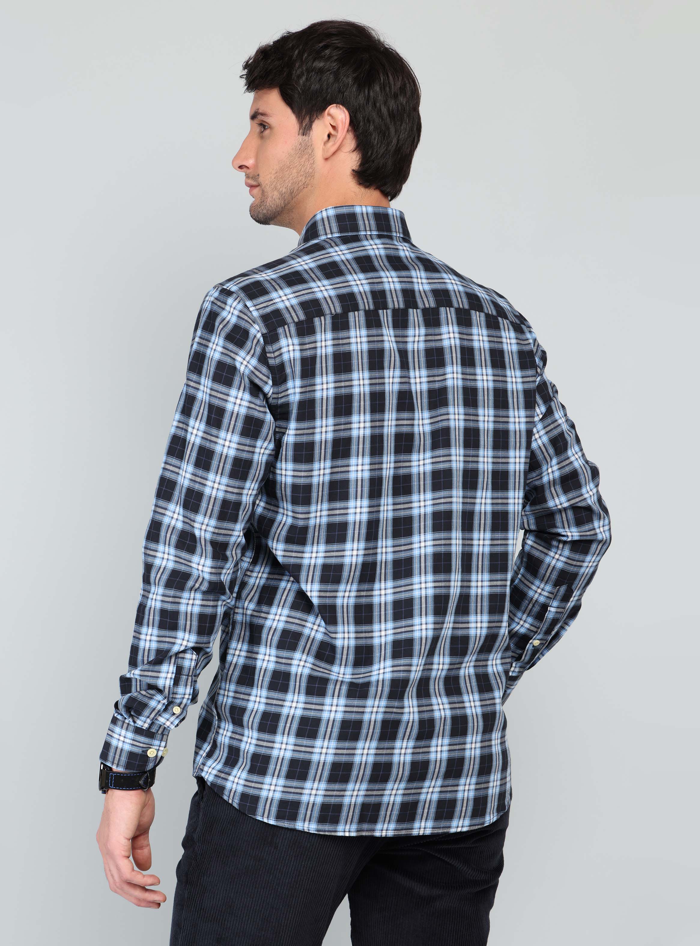 CAMISA A CUADROS REGULAR FIT AZUL MARINO ARROW - 2
