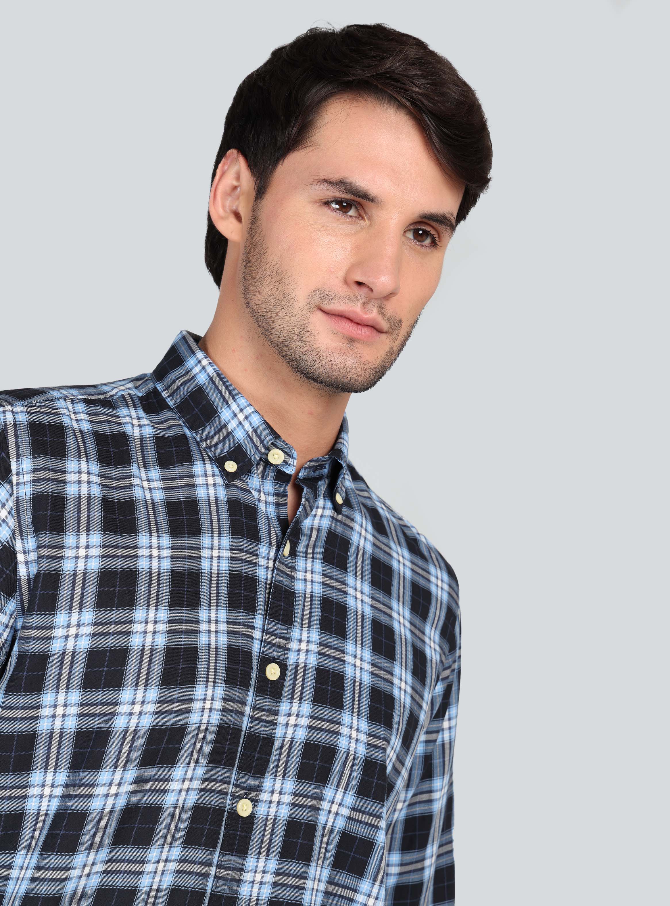 CAMISA A CUADROS REGULAR FIT AZUL MARINO ARROW - 3