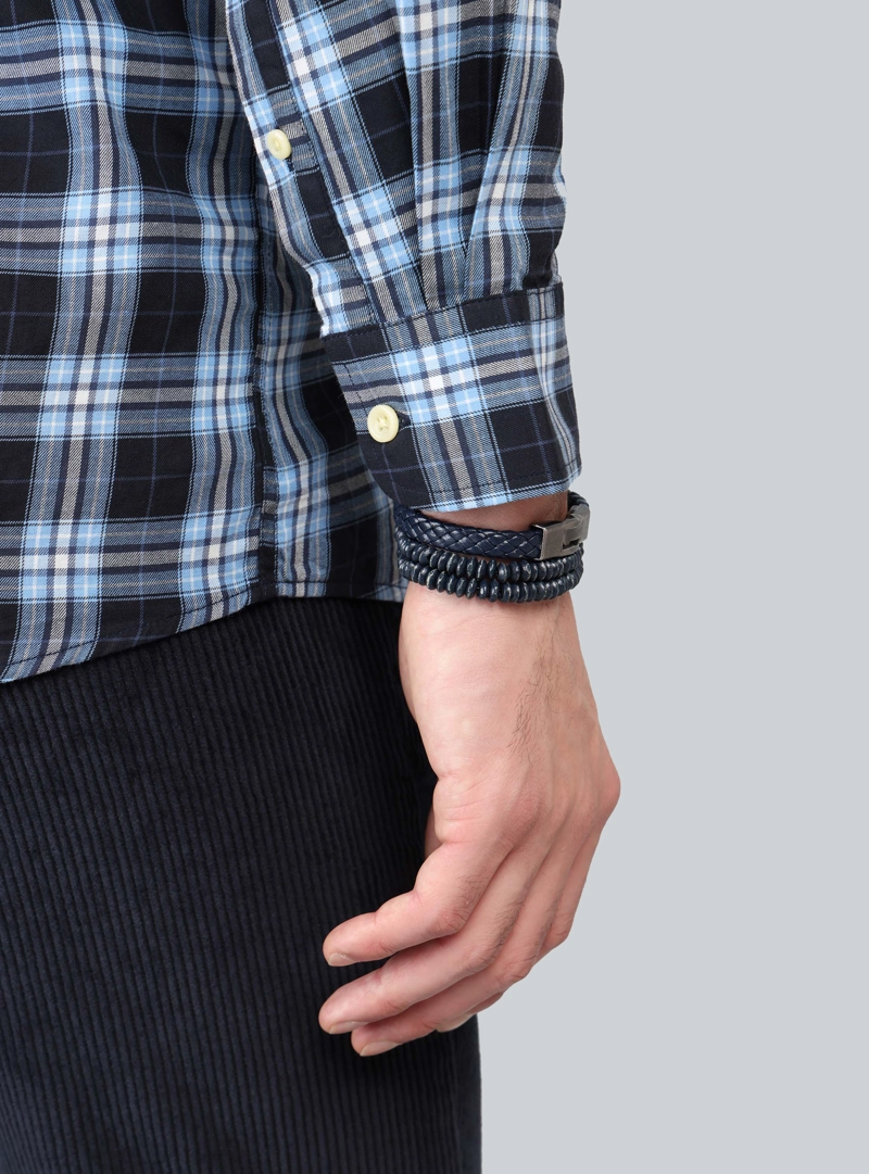 CAMISA A CUADROS REGULAR FIT AZUL MARINO ARROW - 6