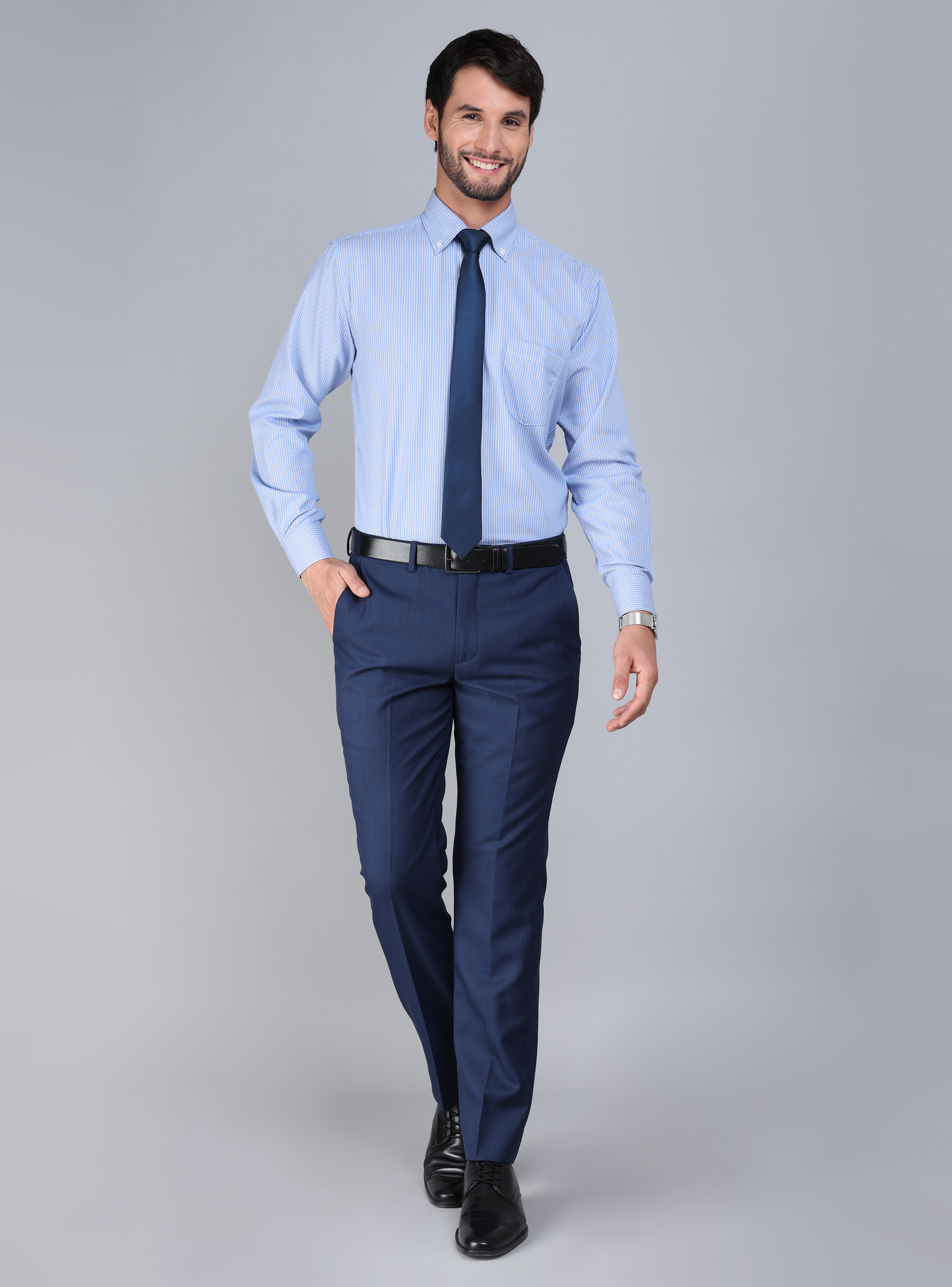 CAMISA FORMAL RAYAS TAILORED FIT CELESTE ARROW - 4