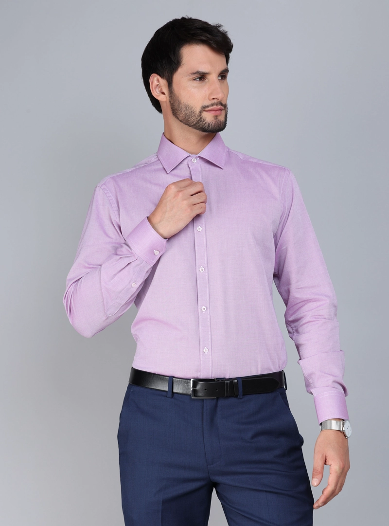 CAMISA FORMAL TEXTURADA SLIM FIT LILA ARROW - 1