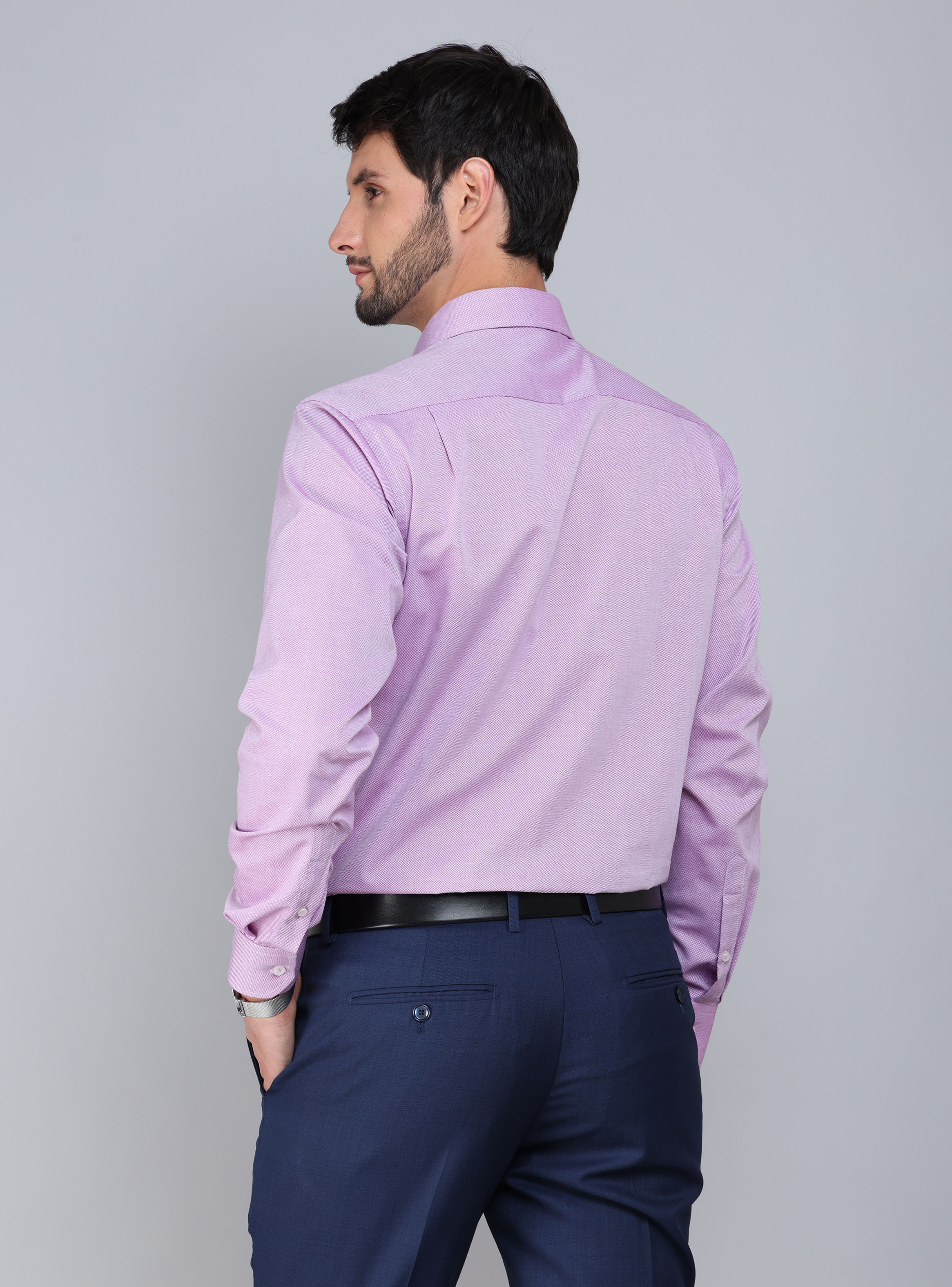 CAMISA FORMAL TEXTURADA SLIM FIT LILA ARROW - 3