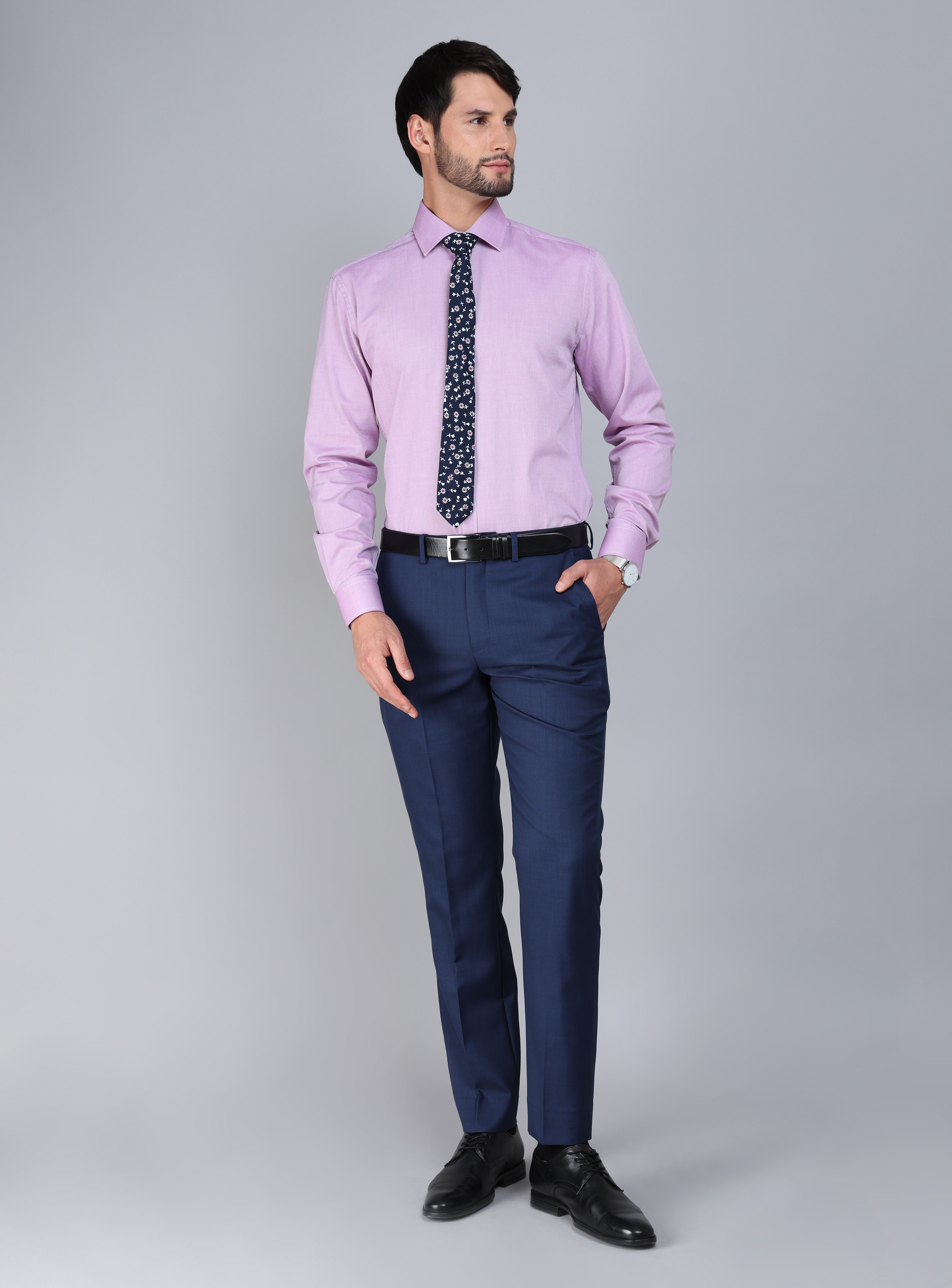 CAMISA FORMAL TEXTURADA SLIM FIT LILA ARROW - 5