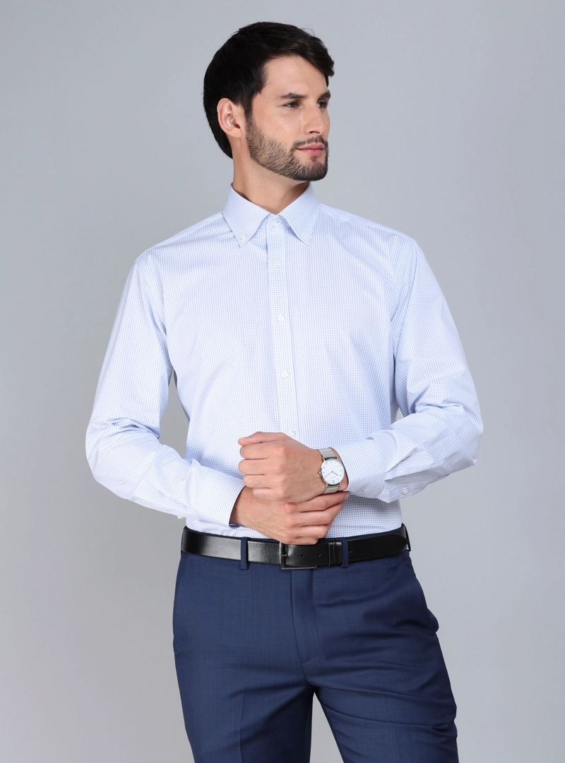 CAMISA FORMAL SPANDEX SLIM FIT CELESTE ARROW - 1