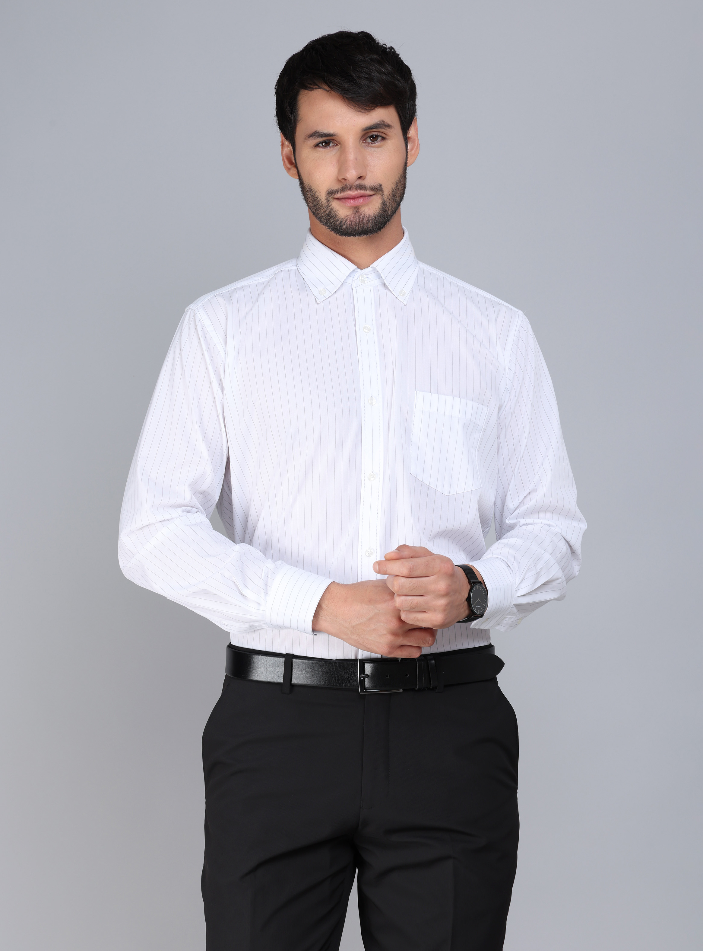 CAMISA FORMAL RAYAS TAILORED FIT BLANCO ARROW - 1