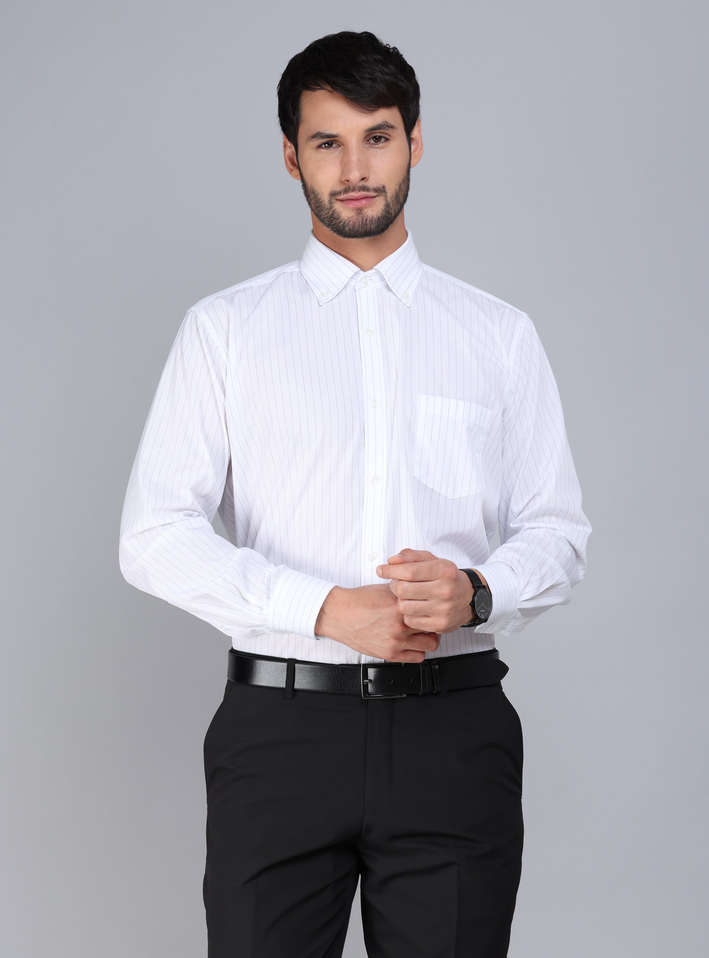 CAMISA FORMAL RAYAS TAILORED FIT BLANCO ARROW - 1