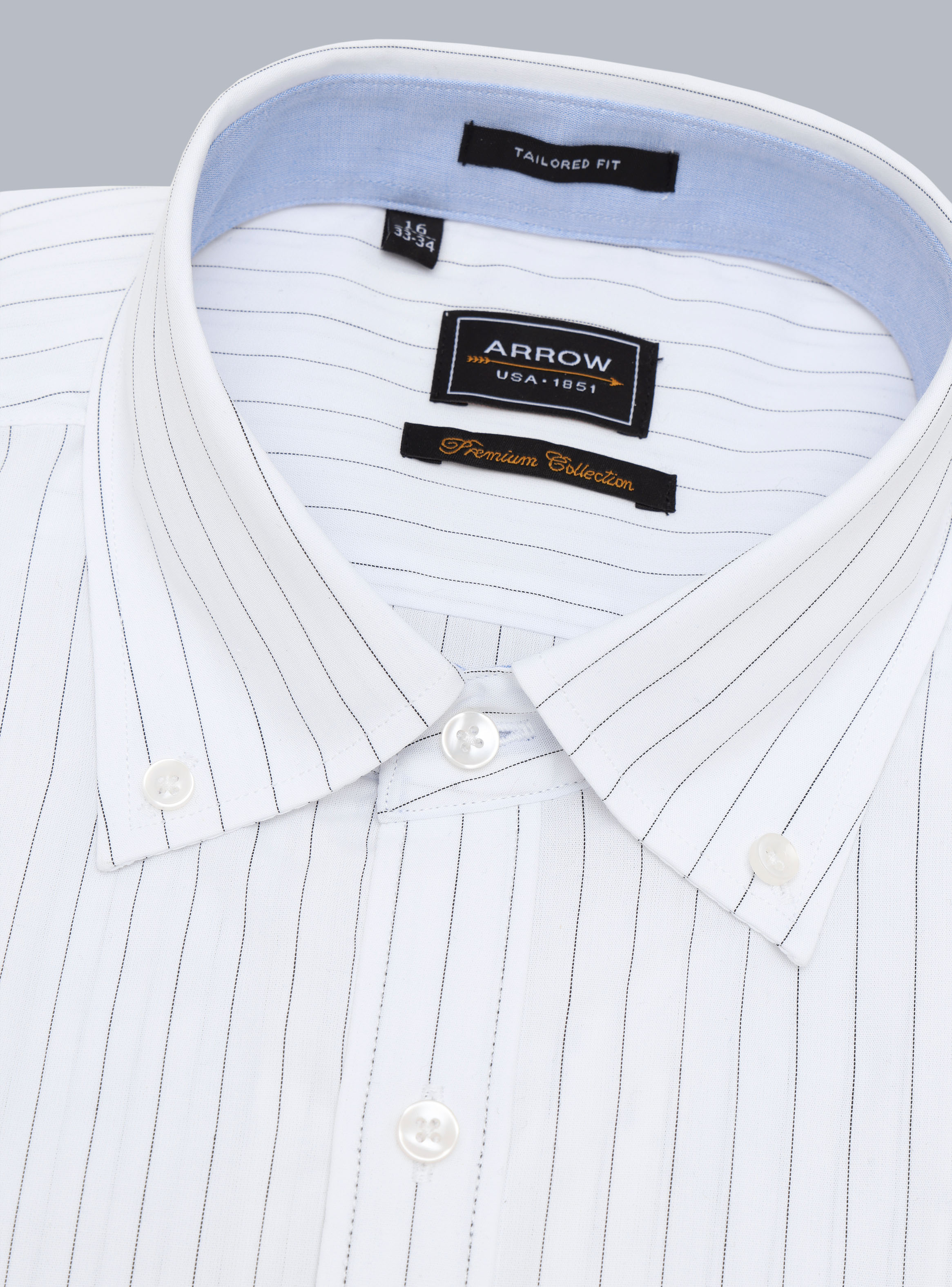CAMISA FORMAL RAYAS TAILORED FIT BLANCO ARROW - 2
