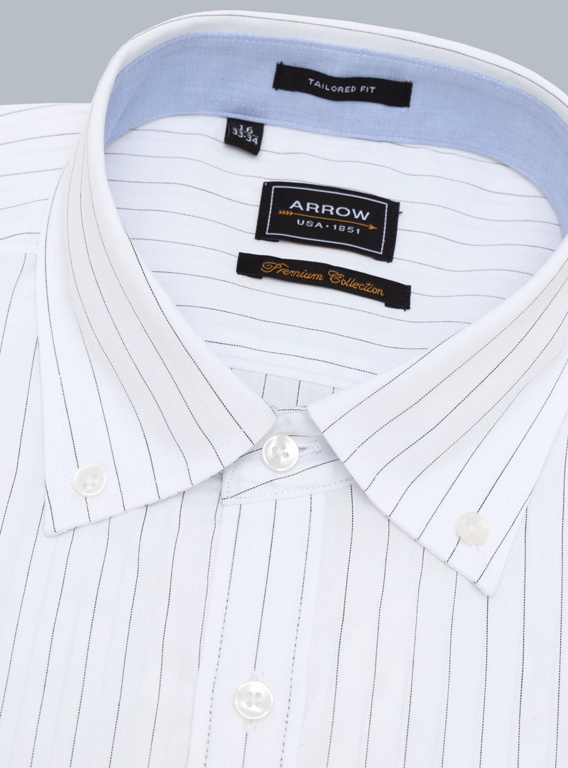 CAMISA FORMAL RAYAS TAILORED FIT BLANCO ARROW - 2