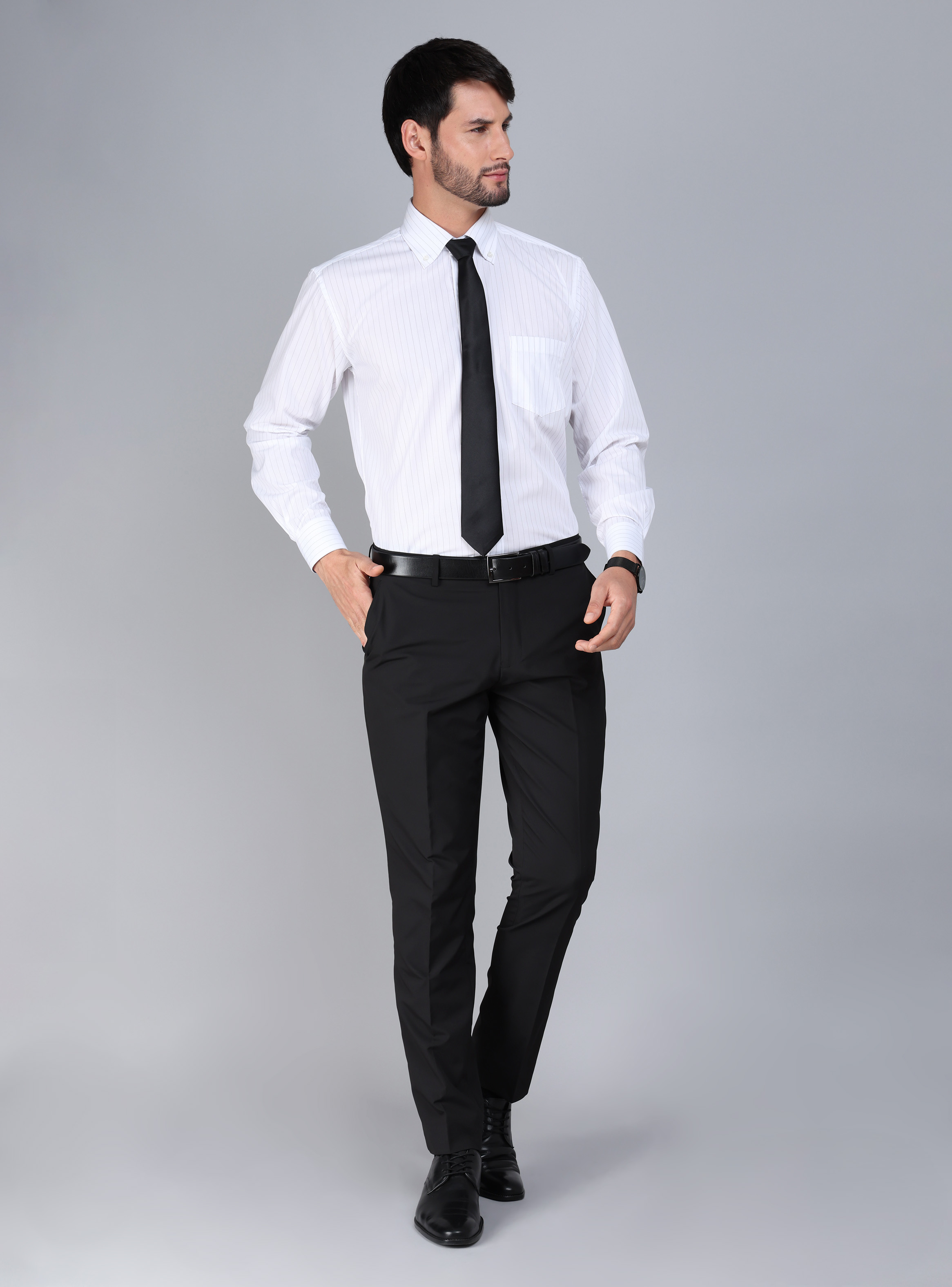 CAMISA FORMAL RAYAS TAILORED FIT BLANCO ARROW - 4