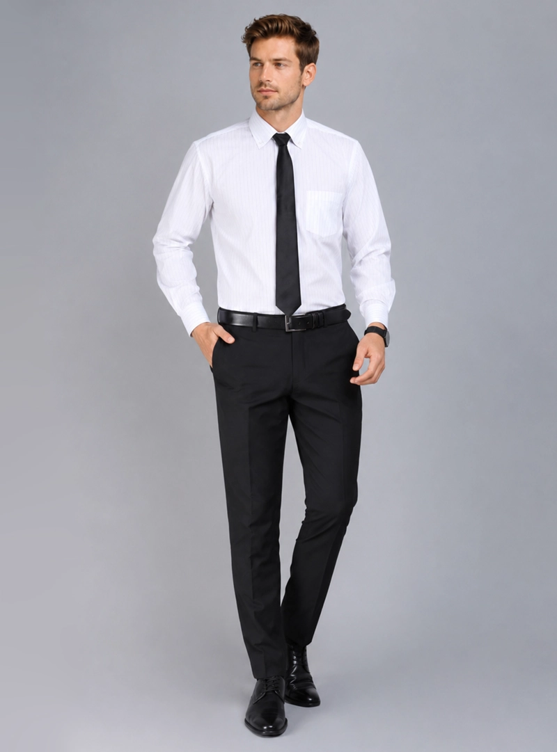 CAMISA FORMAL RAYAS TAILORED FIT BLANCO ARROW - 5
