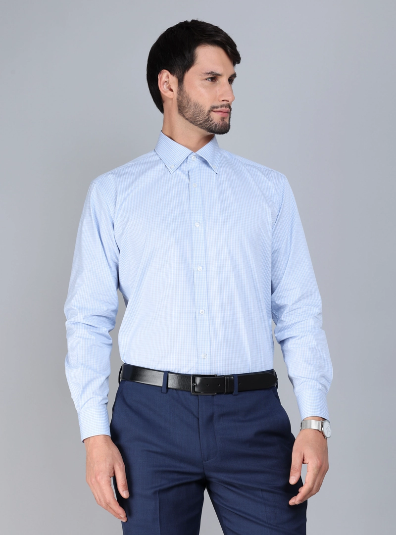 CAMISA FORMAL SPANDEX TAILORED FIT CELESTE ARROW - 1