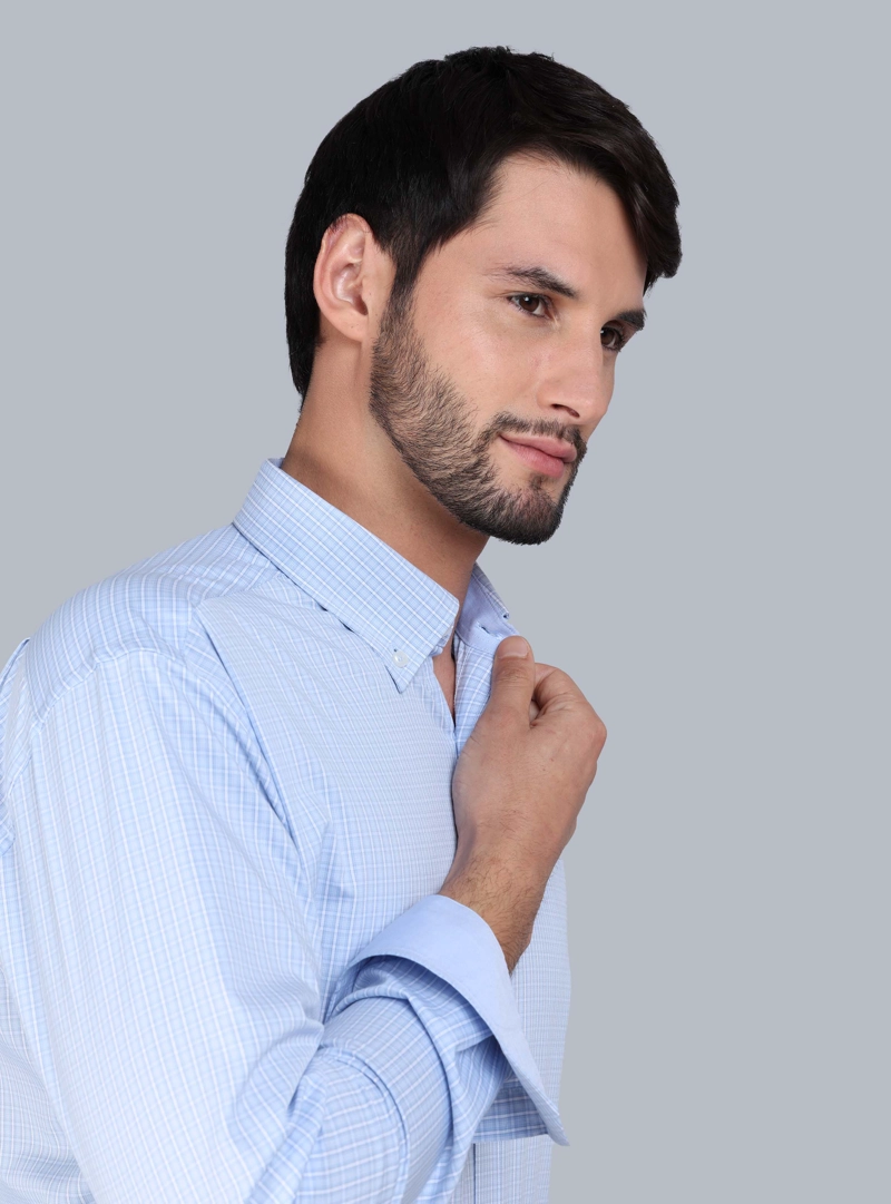 CAMISA FORMAL SPANDEX TAILORED FIT CELESTE ARROW - 4