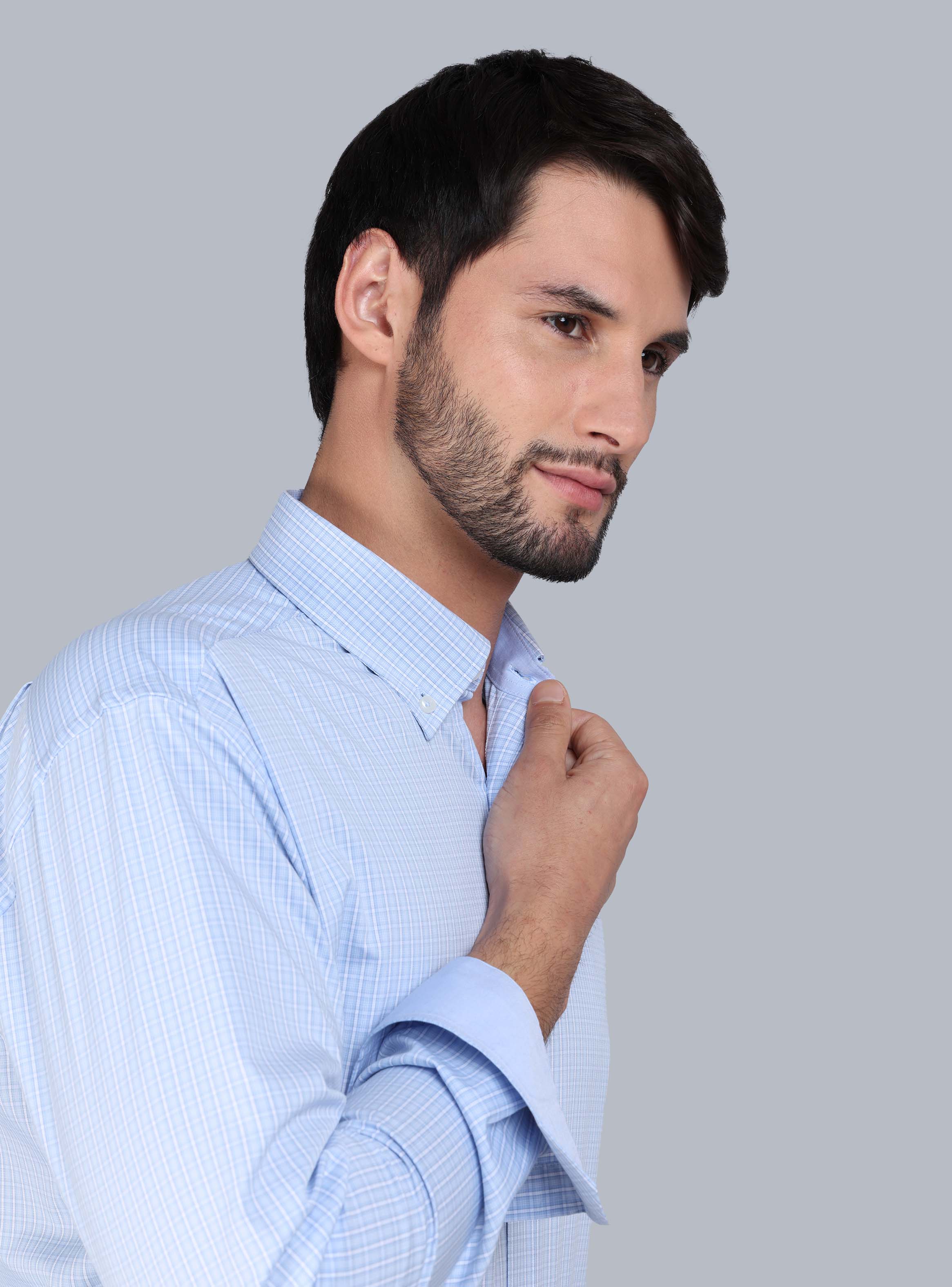 CAMISA FORMAL SPANDEX TAILORED FIT CELESTE ARROW - 4