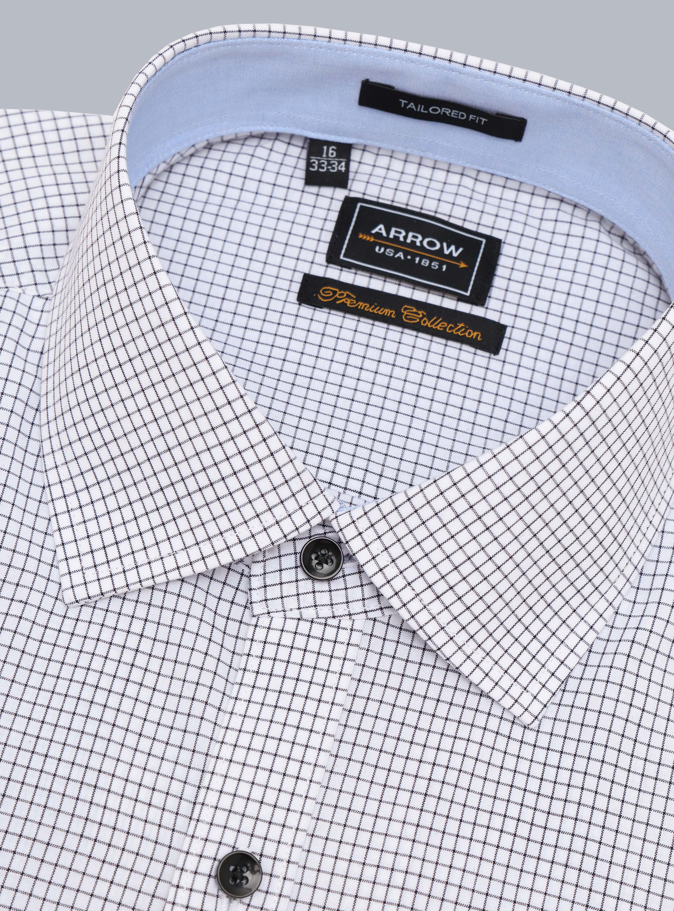CAMISA FORMAL CUADROS TAILORED FIT BLANCO ARROW - 2