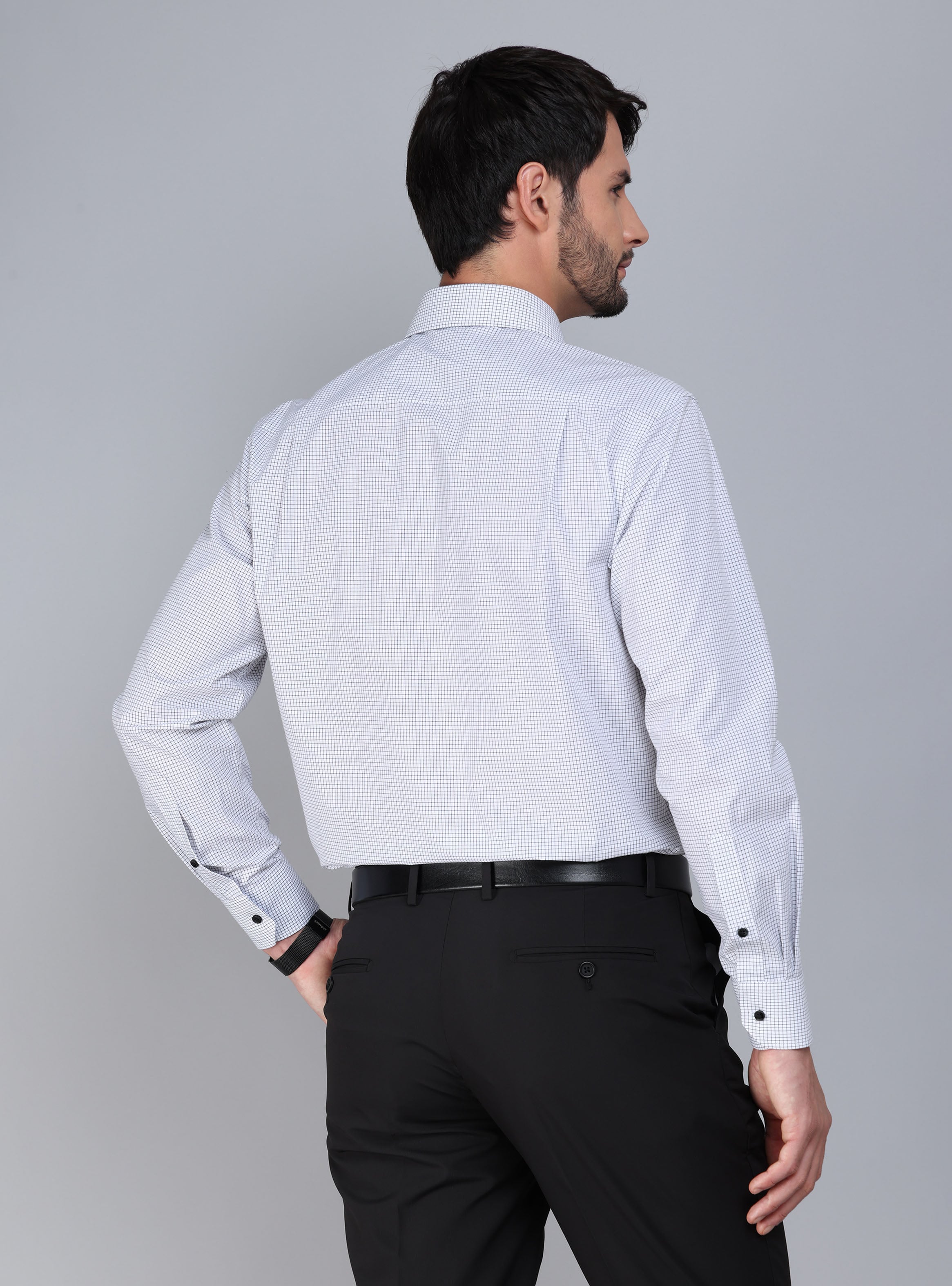 CAMISA FORMAL CUADROS TAILORED FIT BLANCO ARROW - 3
