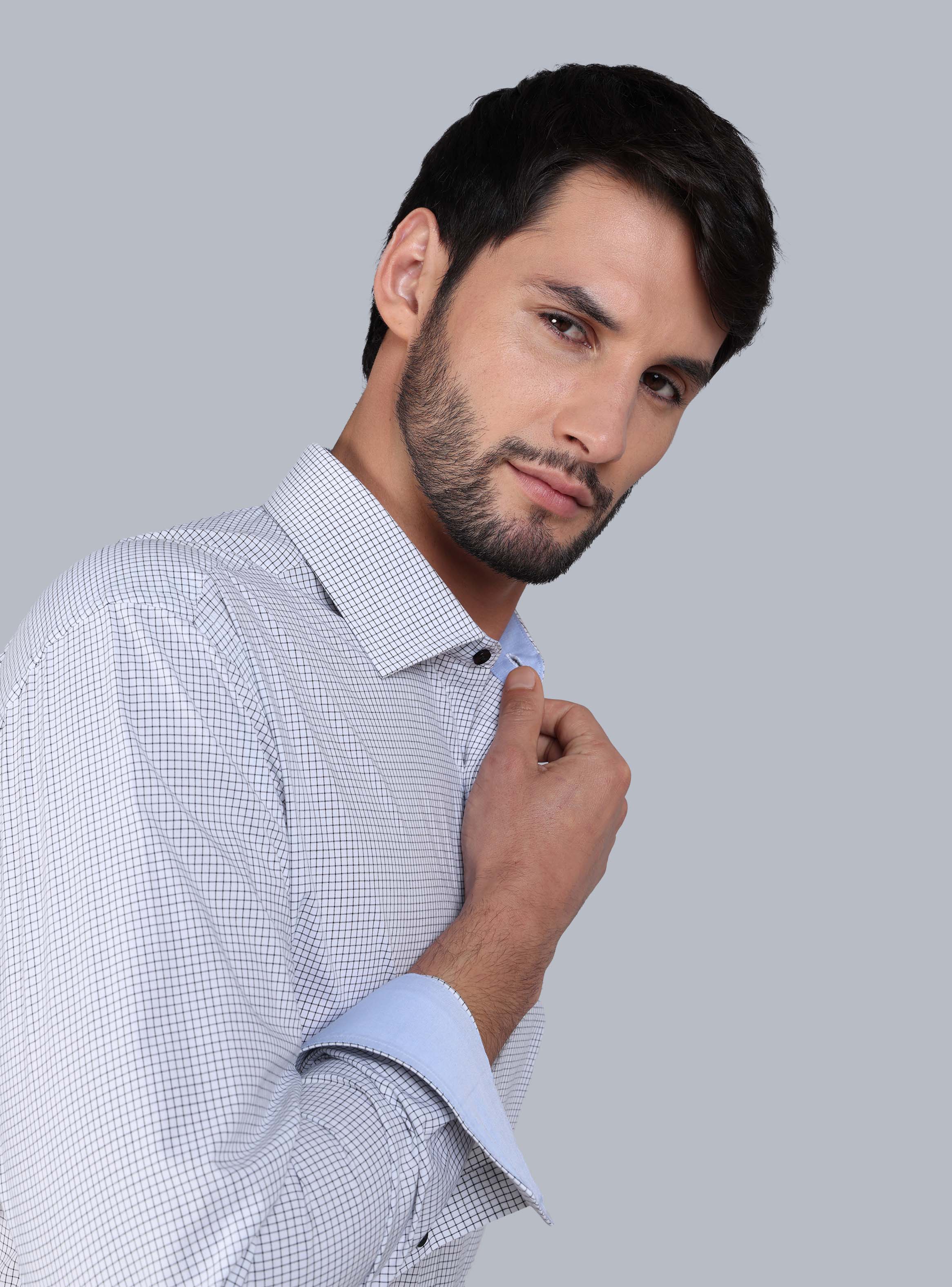 CAMISA FORMAL CUADROS TAILORED FIT BLANCO ARROW - 4