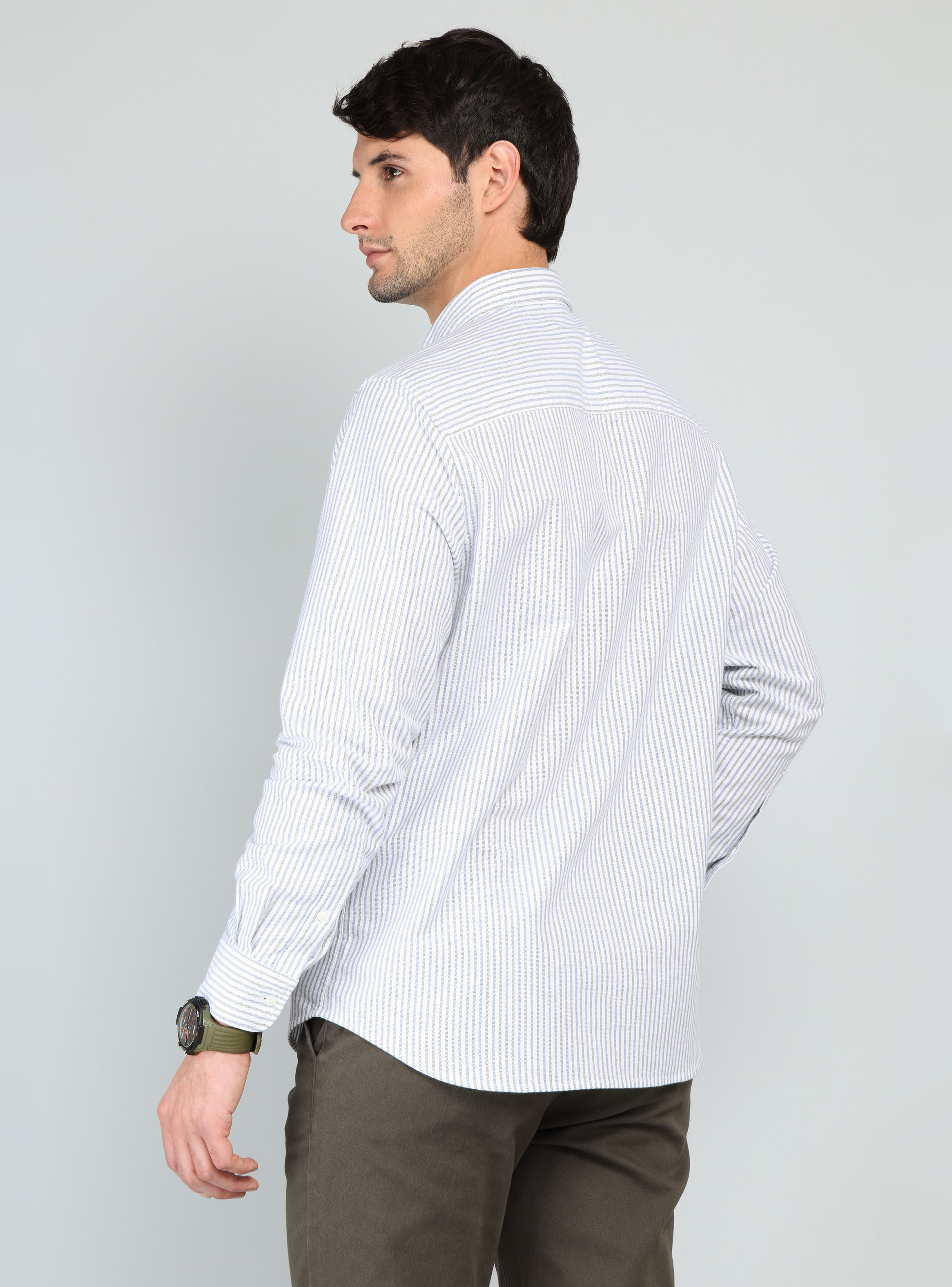 CAMISA OXFORD SPANDEX REGULAR FIT VERDE ARROW - 2