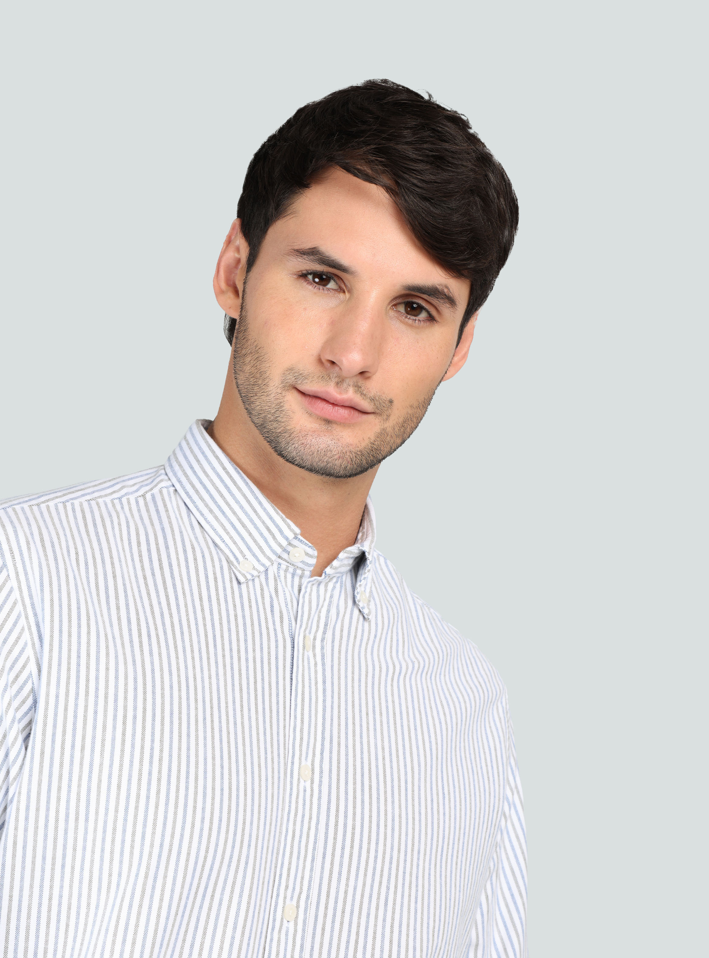 CAMISA OXFORD SPANDEX REGULAR FIT VERDE ARROW - 3