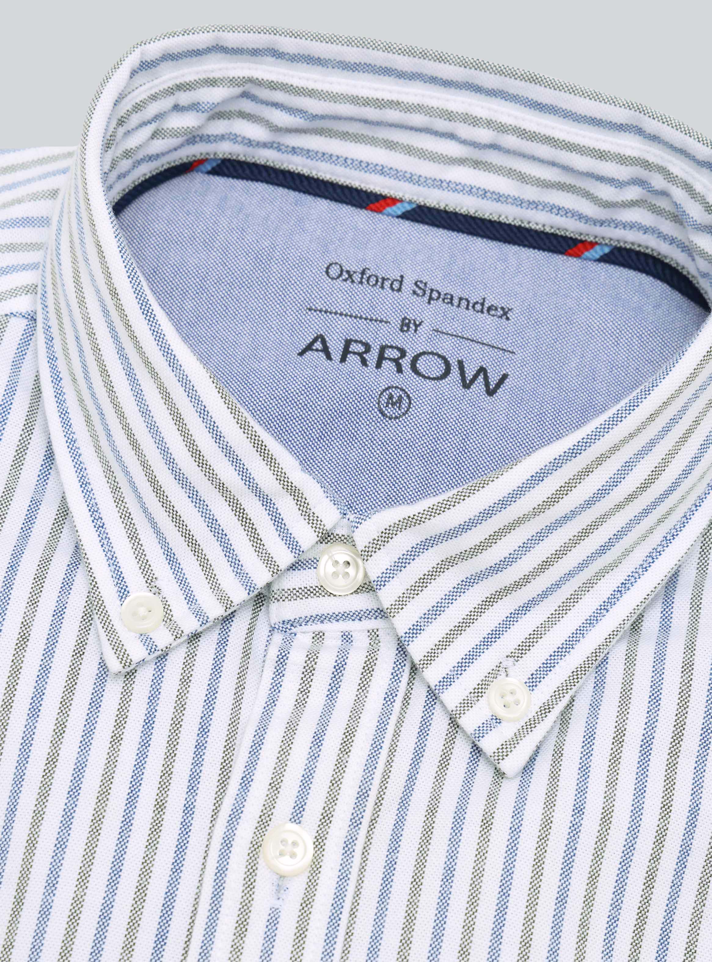 CAMISA OXFORD SPANDEX REGULAR FIT VERDE ARROW - 5