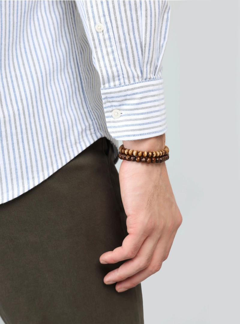 CAMISA OXFORD SPANDEX REGULAR FIT VERDE ARROW - 6