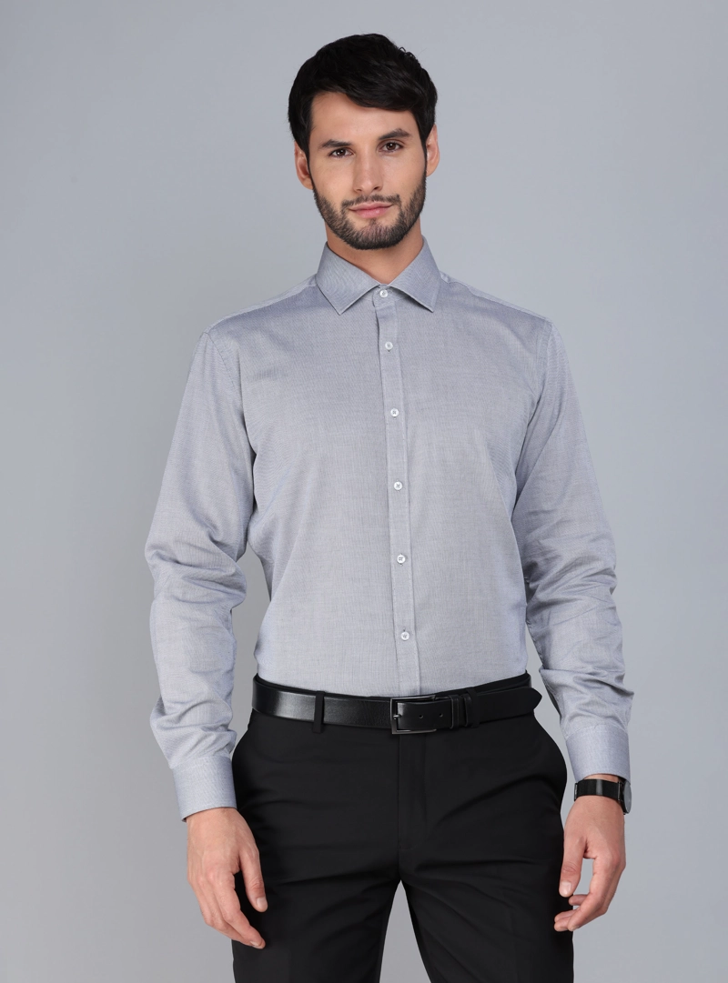 CAMISA FORMAL TEXTURADA SLIM FIT GRIS ARROW - 1