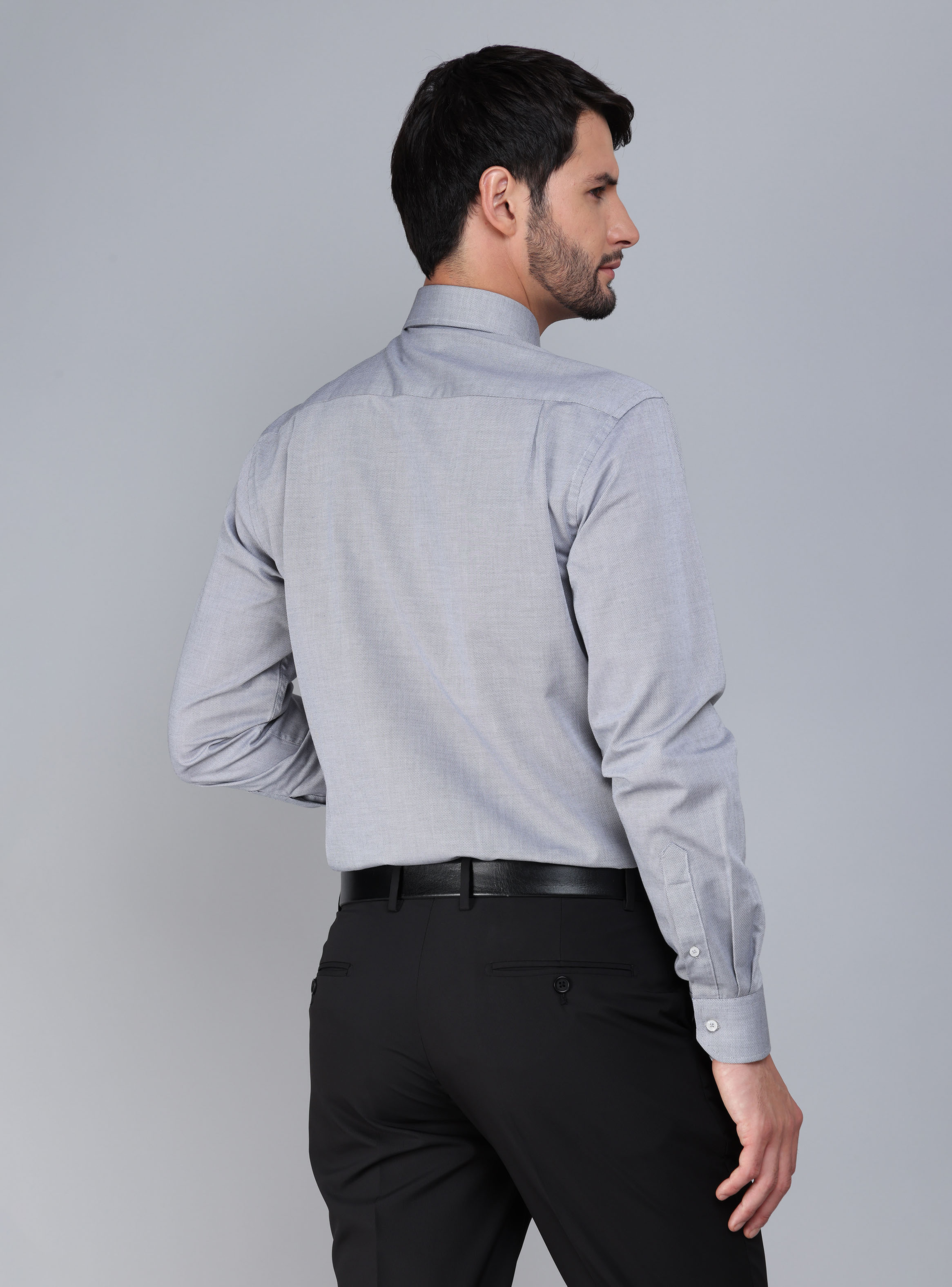 CAMISA FORMAL TEXTURADA SLIM FIT GRIS ARROW - 3