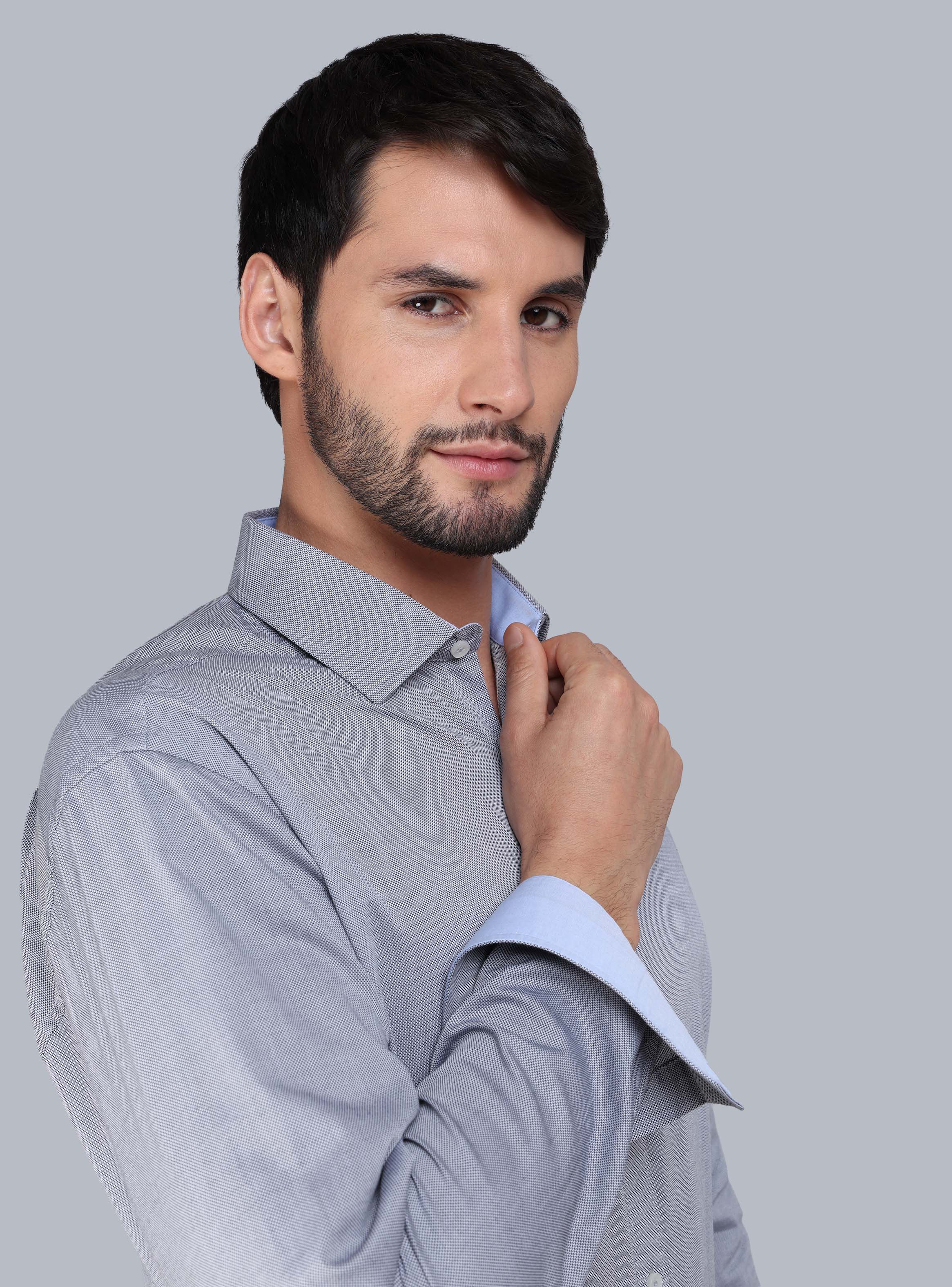 CAMISA FORMAL TEXTURADA SLIM FIT GRIS ARROW - 4