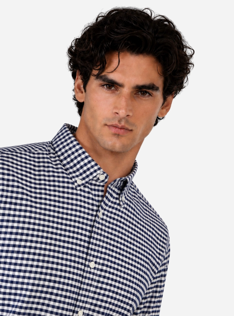 CAMISA OXFORD SPANDEX REGULAR FIT AZUL ARROW - 3