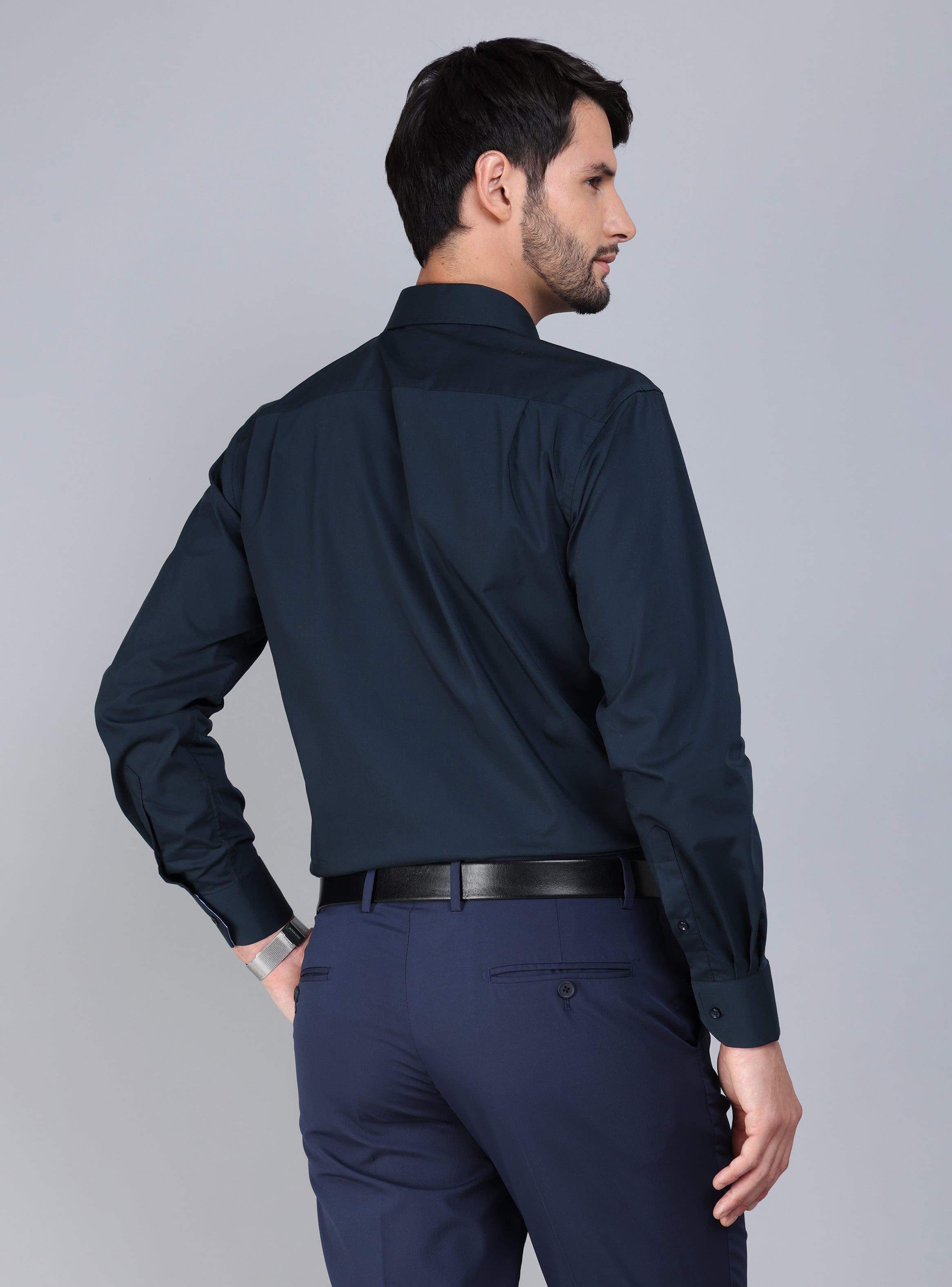 CAMISA FORMAL SPANDEX SLIM FIT AZUL MARINO ARROW - 3