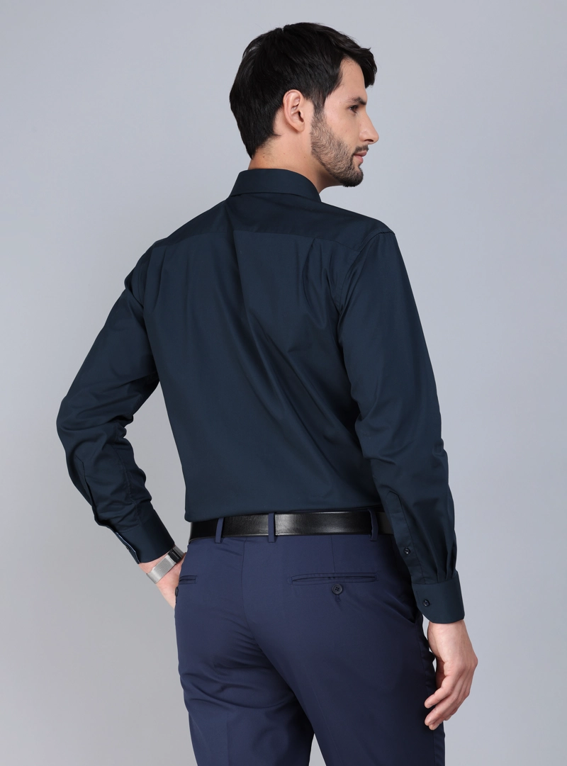 CAMISA FORMAL SPANDEX SLIM FIT AZUL MARINO ARROW - 3