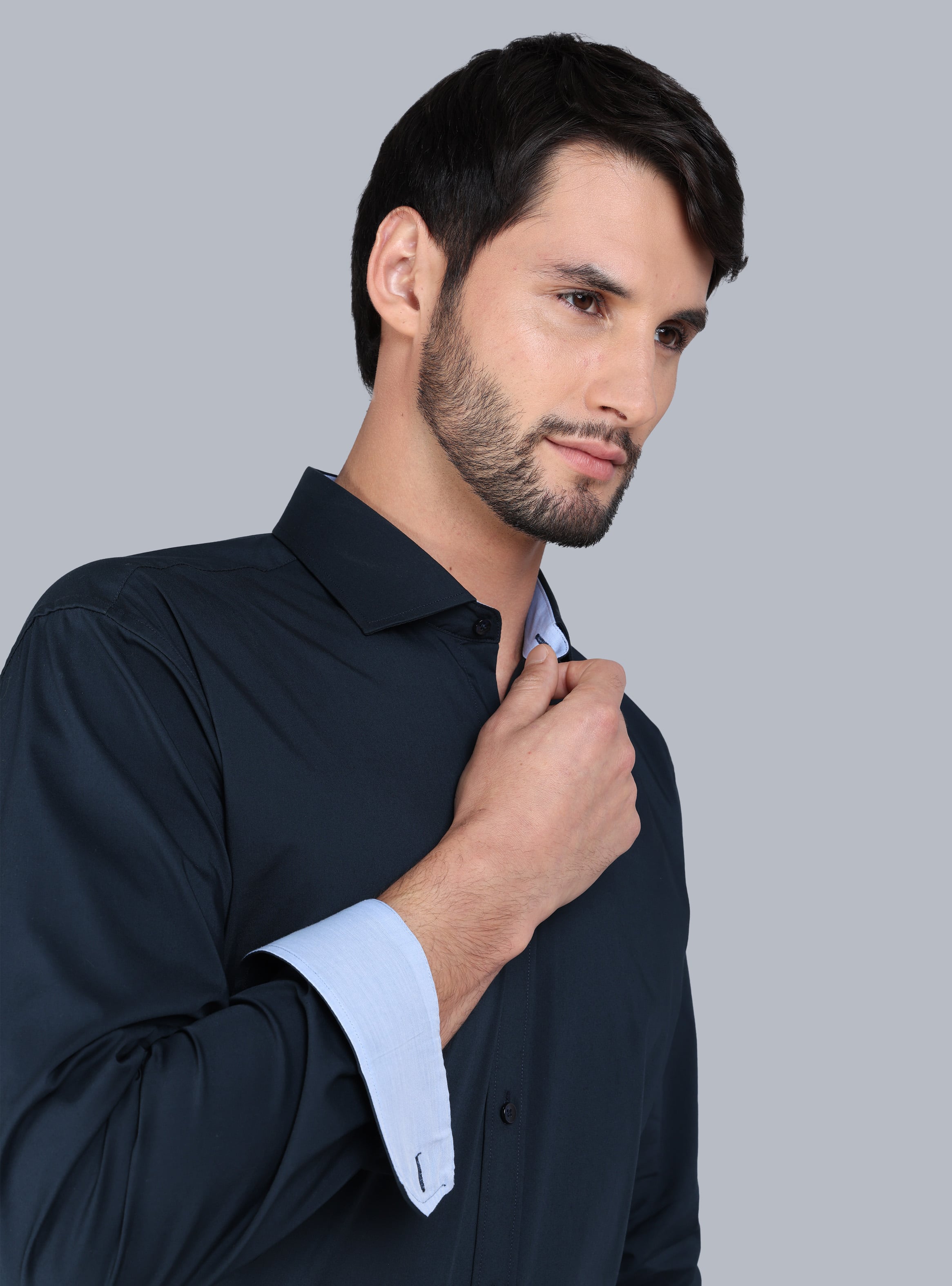 CAMISA FORMAL SPANDEX SLIM FIT AZUL MARINO ARROW - 4