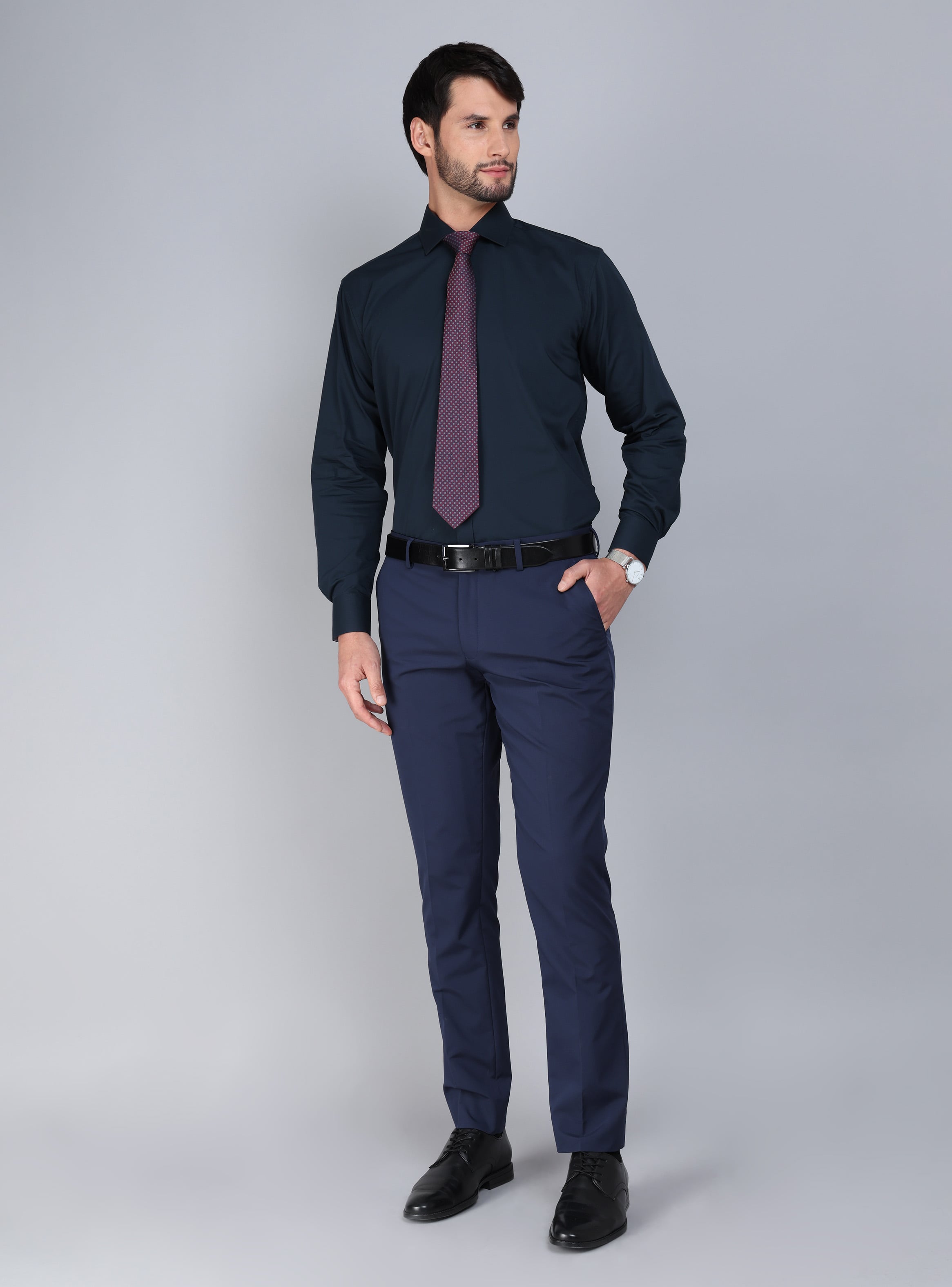 CAMISA FORMAL SPANDEX SLIM FIT AZUL MARINO ARROW - 5