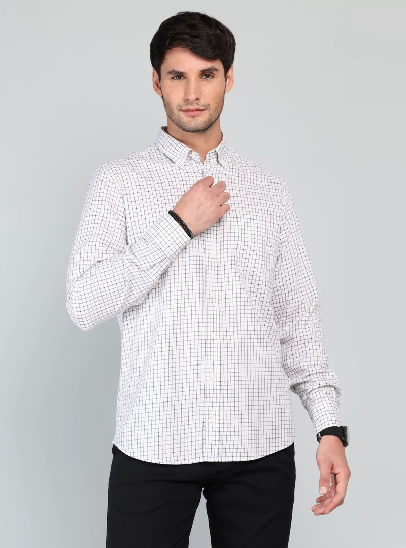CAMISA A CUADROS REGULAR FIT VERDE ARROW - 1
