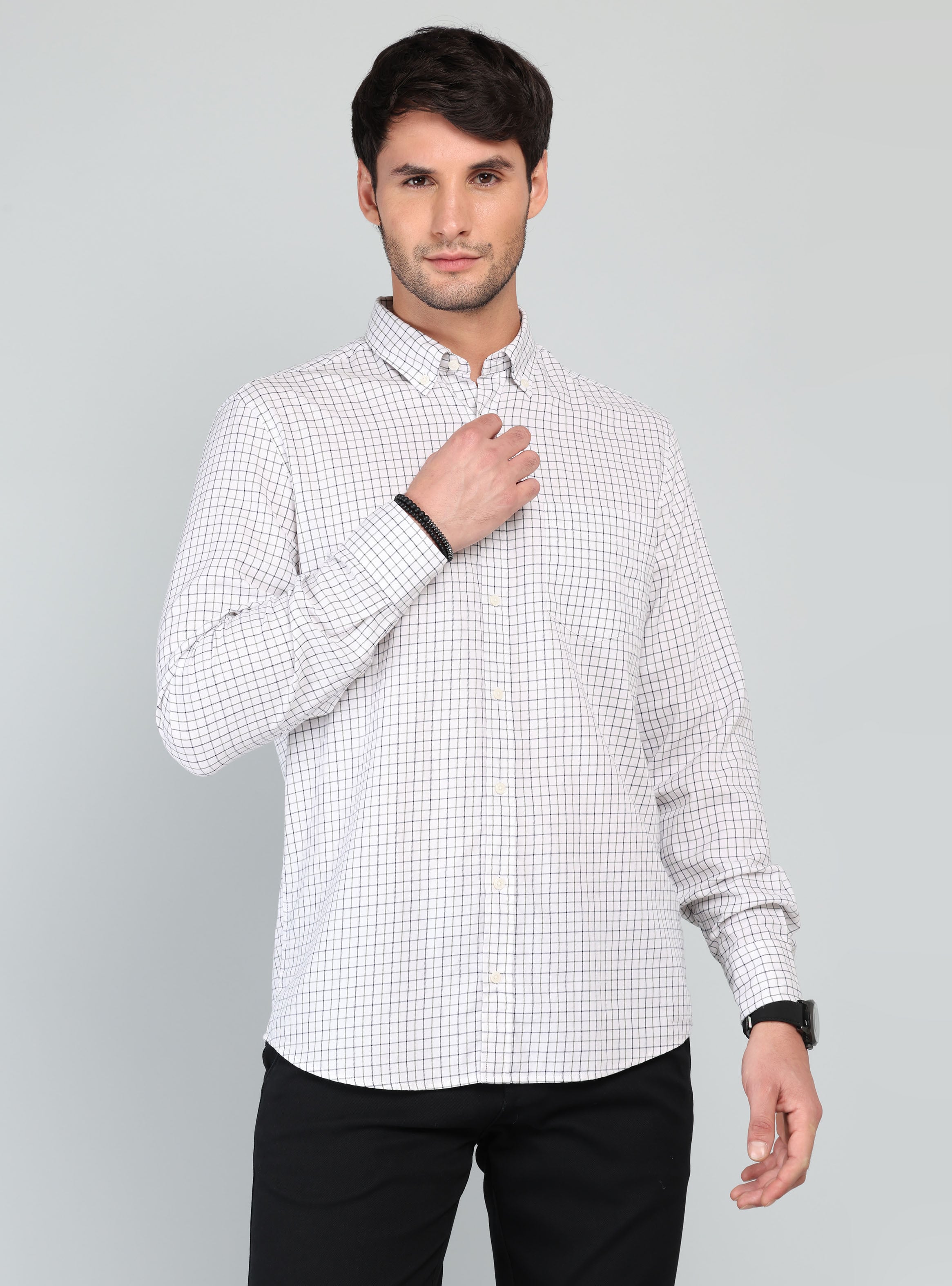CAMISA A CUADROS REGULAR FIT VERDE ARROW - 1