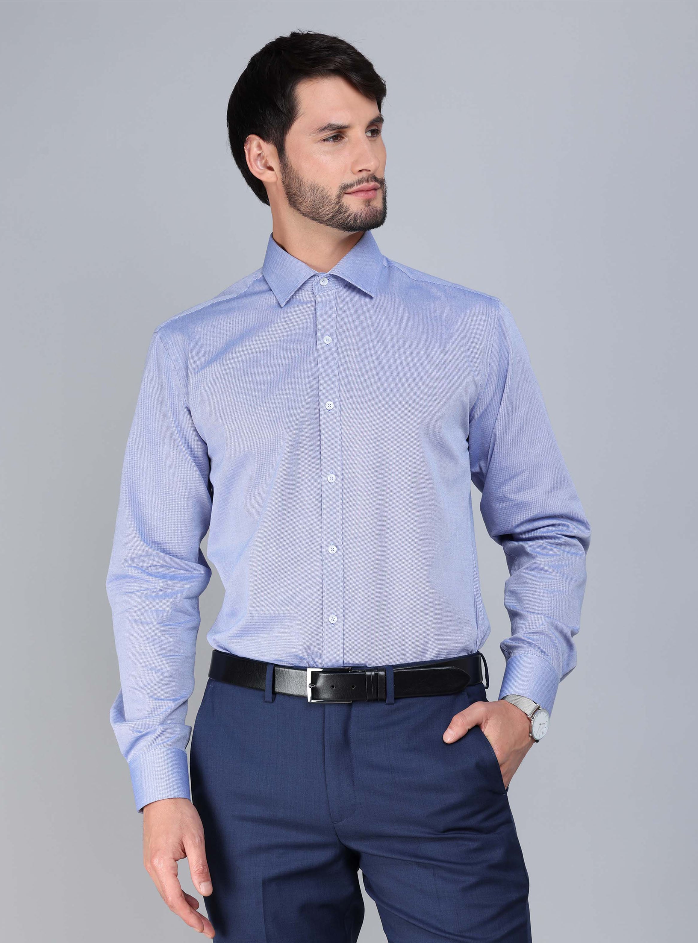 CAMISA FORMAL TEXTURADA SLIM CELESTE ARROW - 1