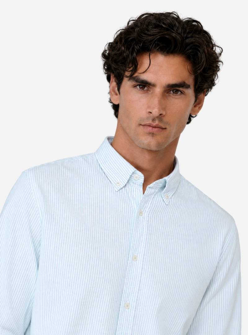 CAMISA OXFORD SPANDEX REGULAR FIT VERDE ARROW - 3