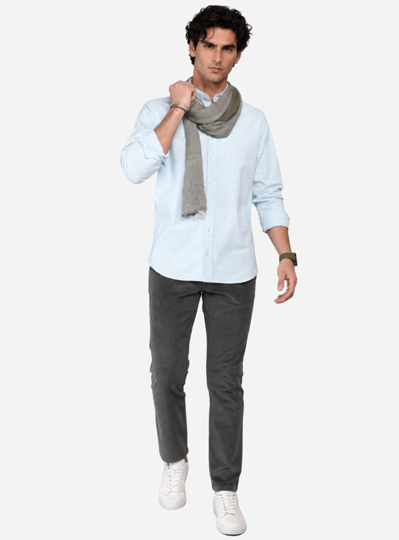 CAMISA OXFORD SPANDEX REGULAR FIT VERDE ARROW - 4