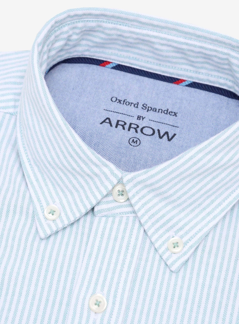 CAMISA OXFORD SPANDEX REGULAR FIT VERDE ARROW - 5