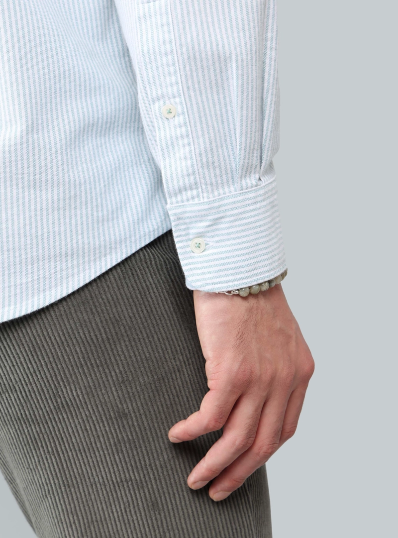 CAMISA OXFORD SPANDEX REGULAR FIT VERDE ARROW - 6