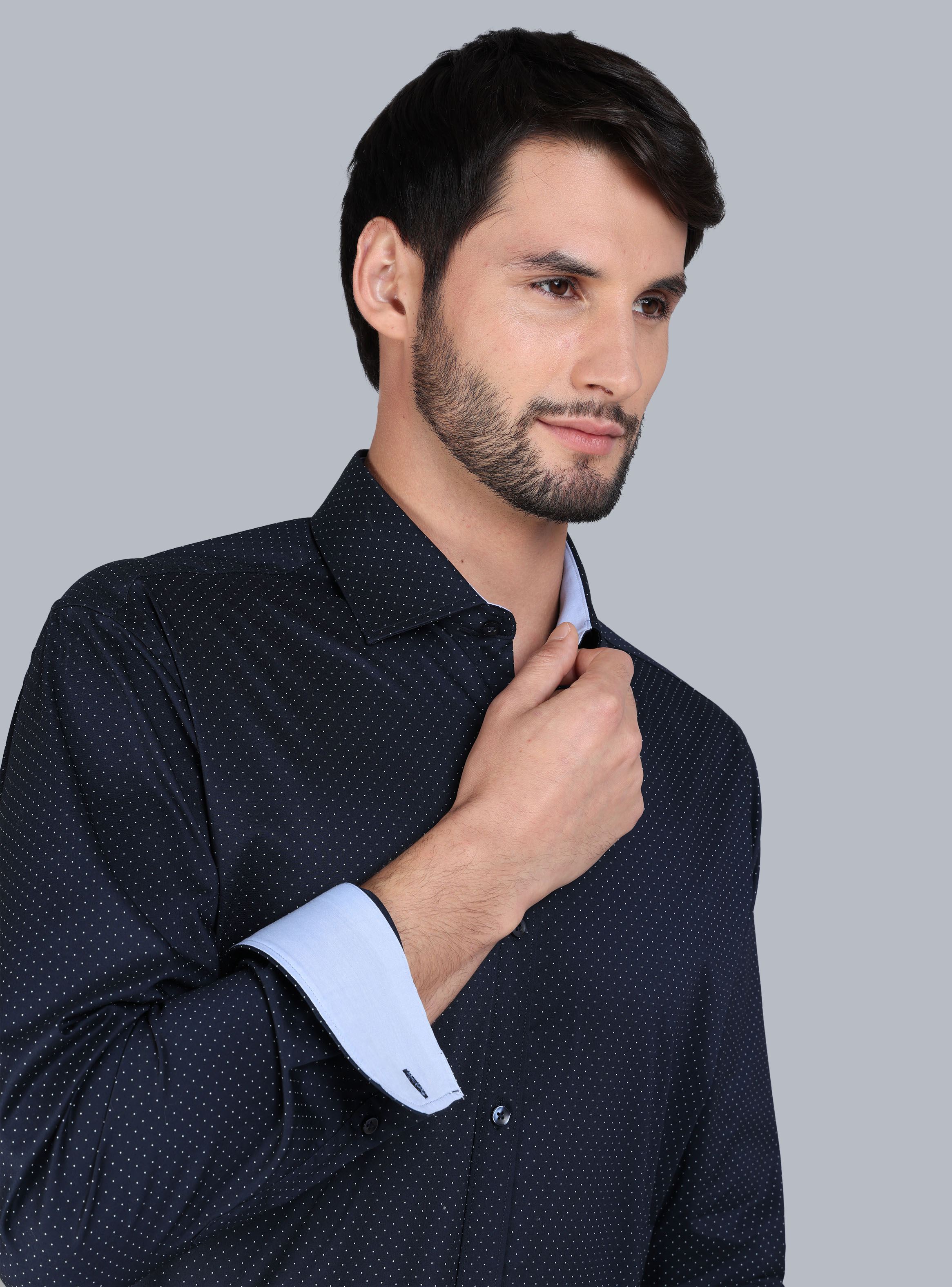 CAMISA FORMAL SPANDEX TAILORED FIT AZUL MARINO ARROW - 4