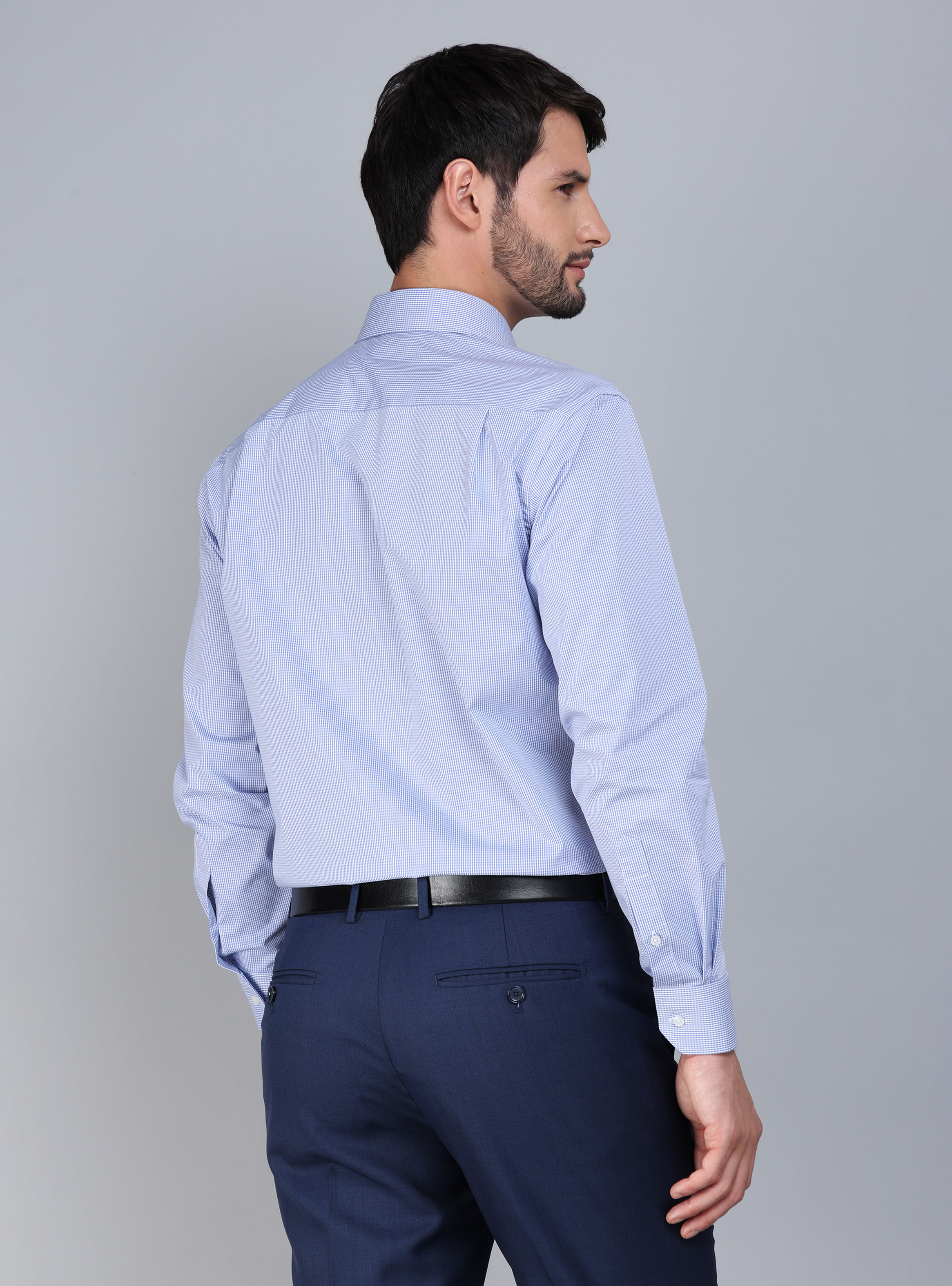 CAMISA FORMAL SPANDEX TAILORED FIT AZUL ARROW - 3