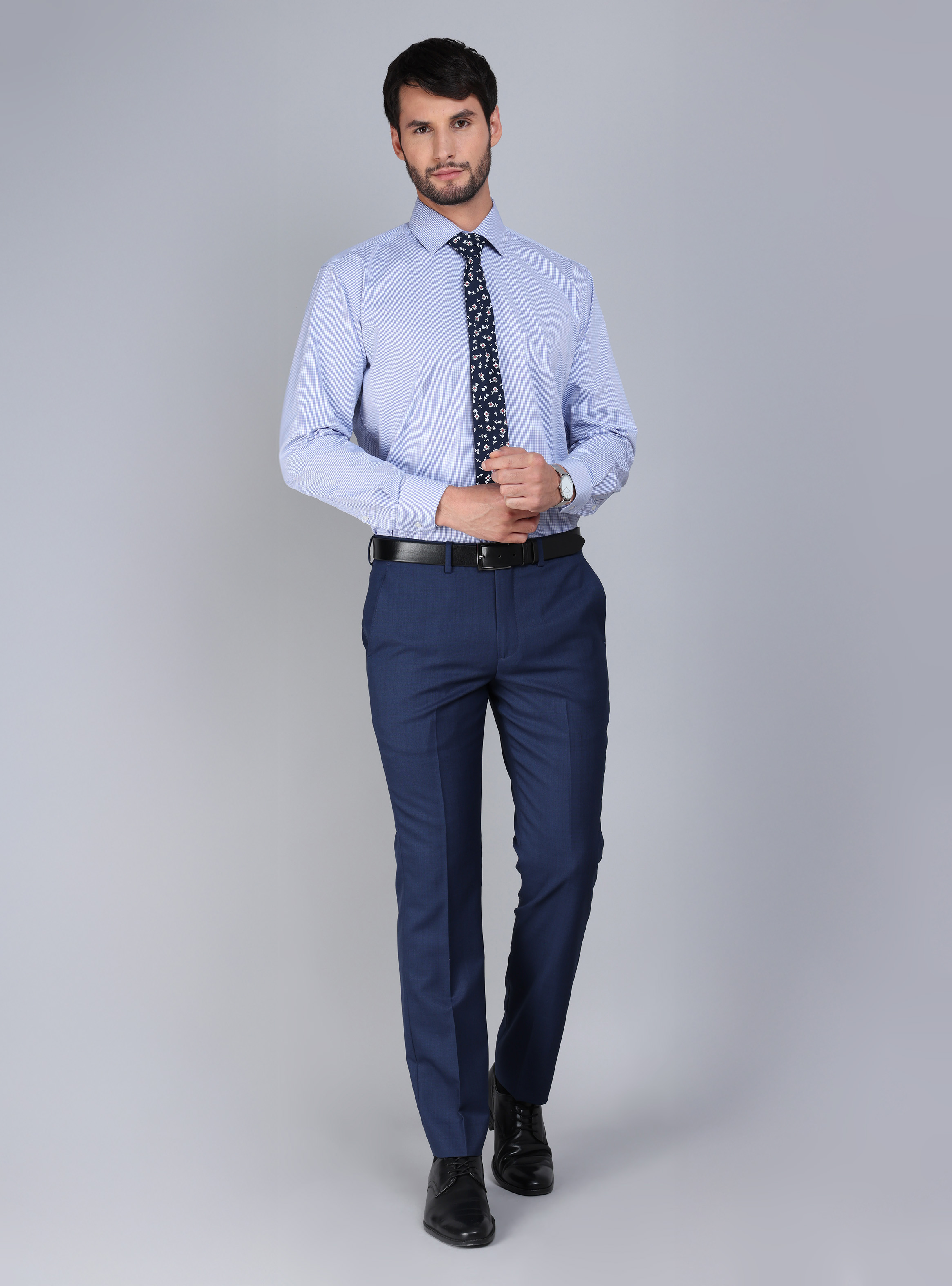 CAMISA FORMAL SPANDEX TAILORED FIT AZUL ARROW - 5