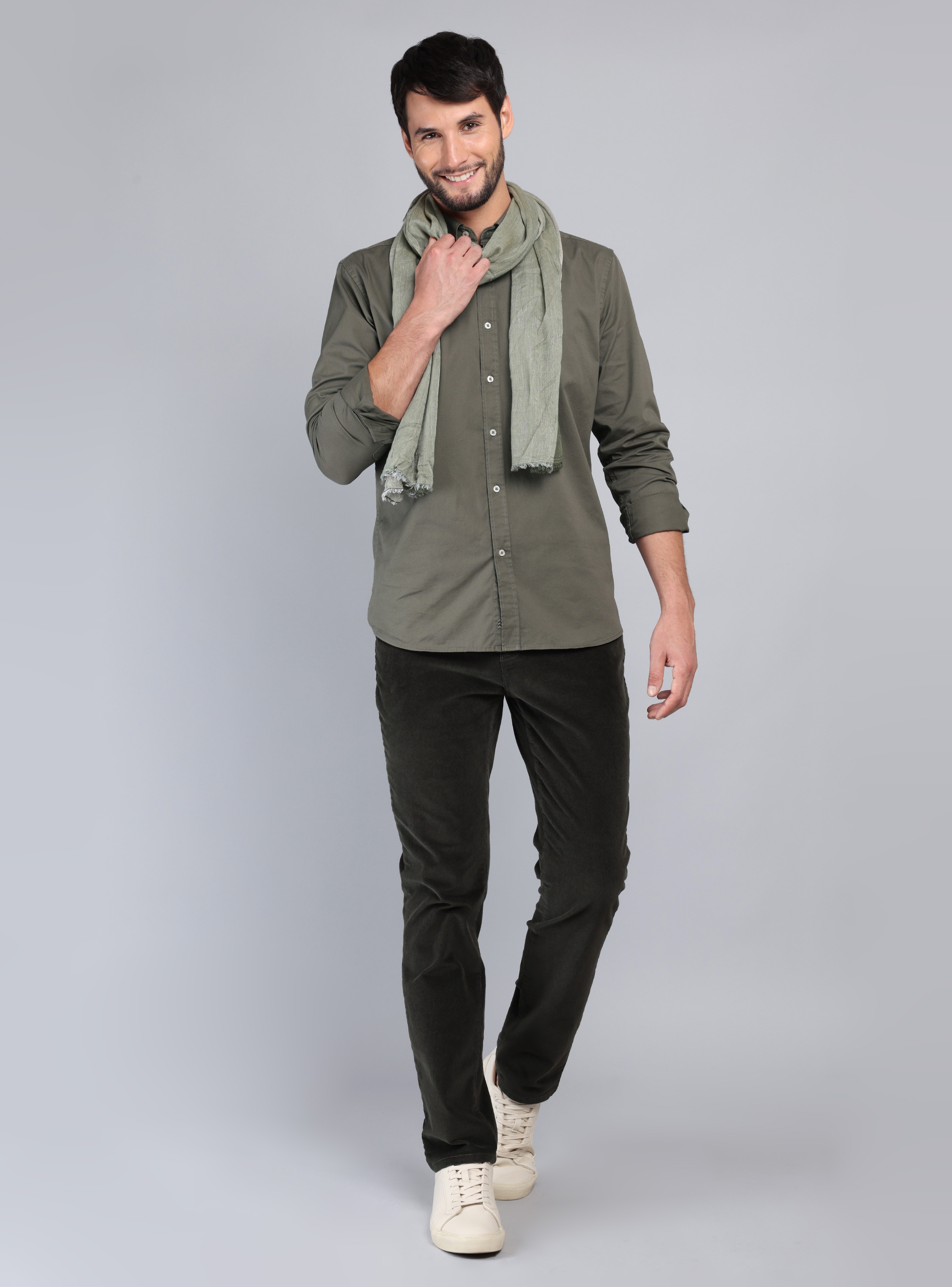 CAMISA LISA REGULAR FIT OLIVA ARROW - 4
