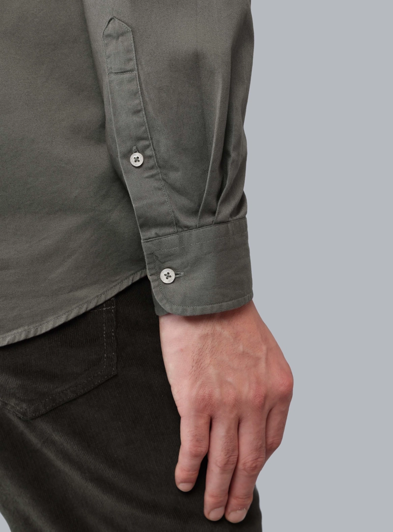 CAMISA LISA REGULAR FIT OLIVA ARROW - 6