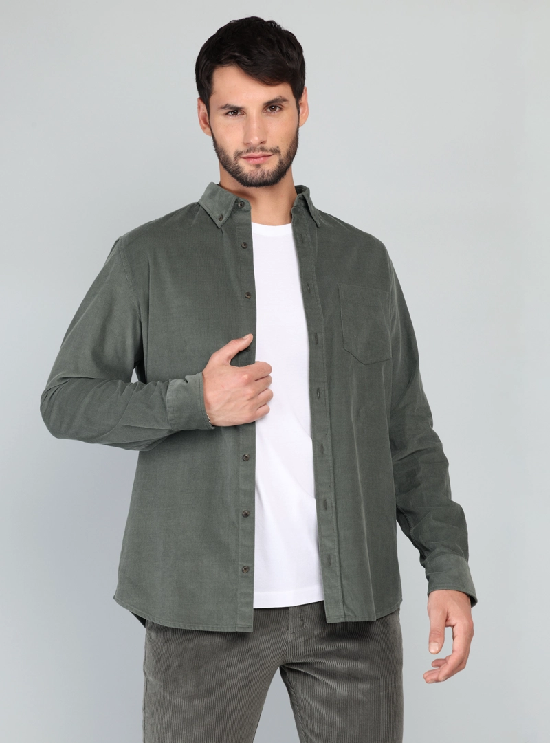 CAMISA COTELE REGULAR FIT OLIVA ARROW - 1