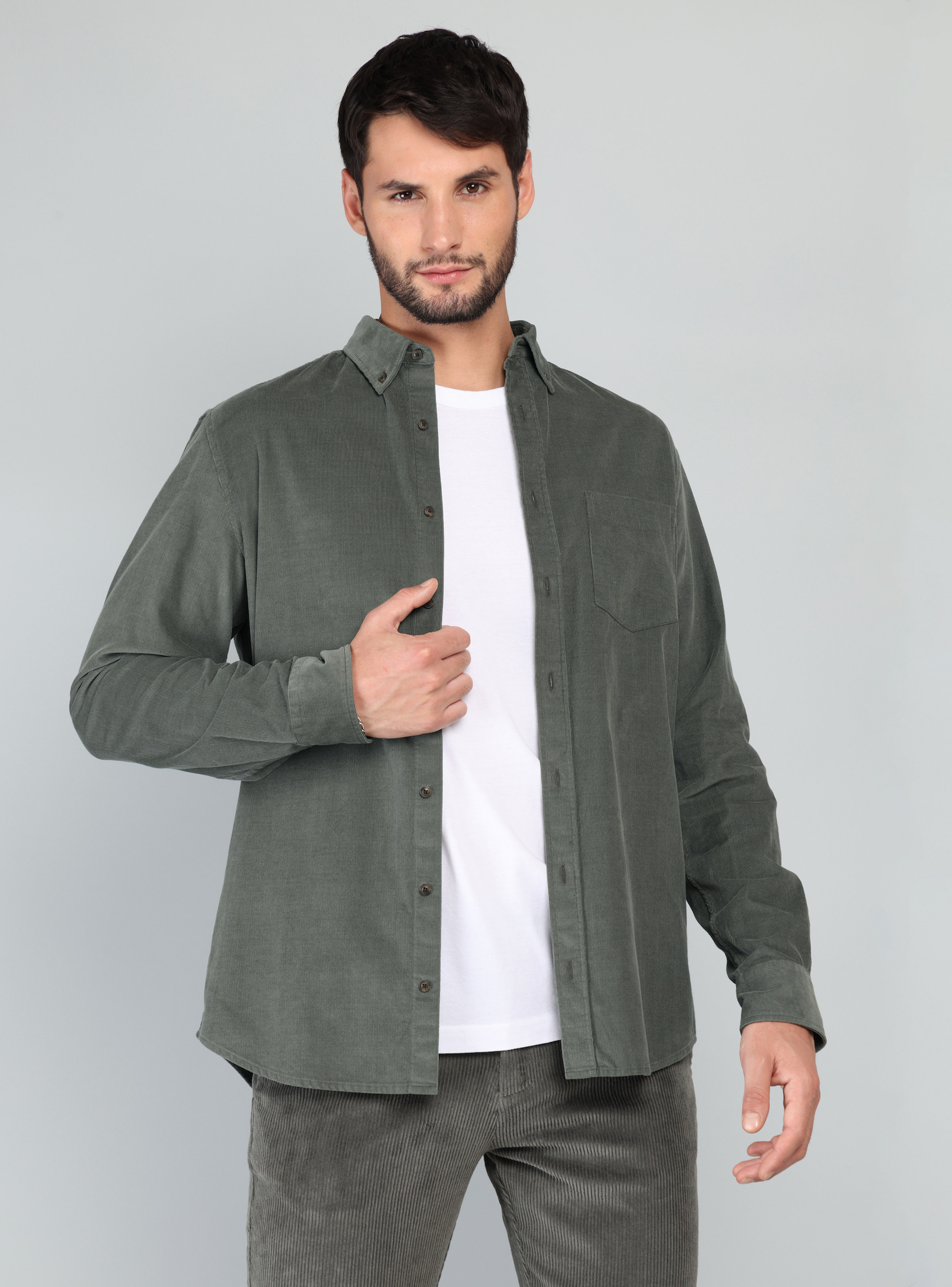 CAMISA COTELE  REGULAR FIT OLIVA ARROW - 1